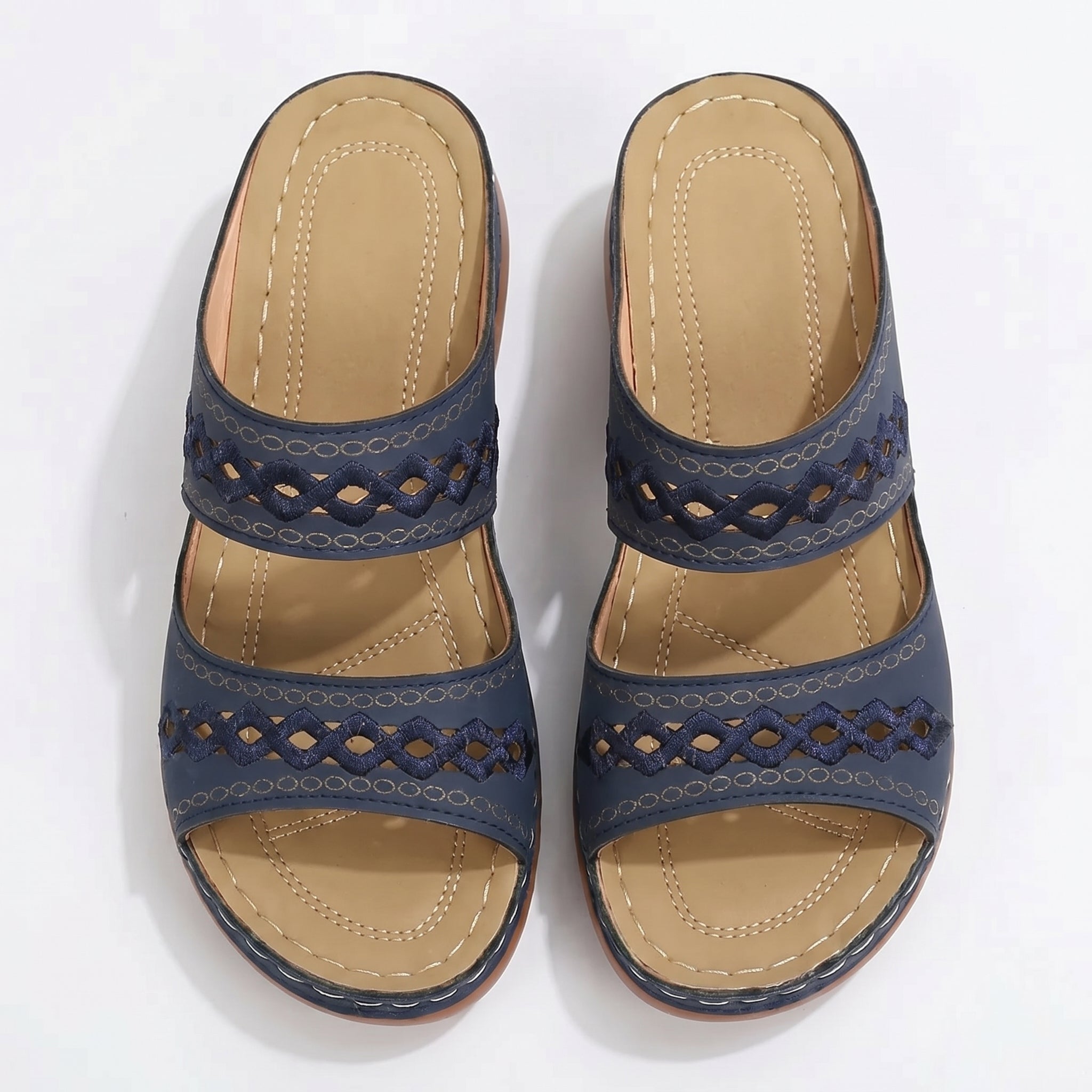 Amelia - Women's Orthopedic Open Toe Sandals - Sandal - Blue - Parker&Brooks