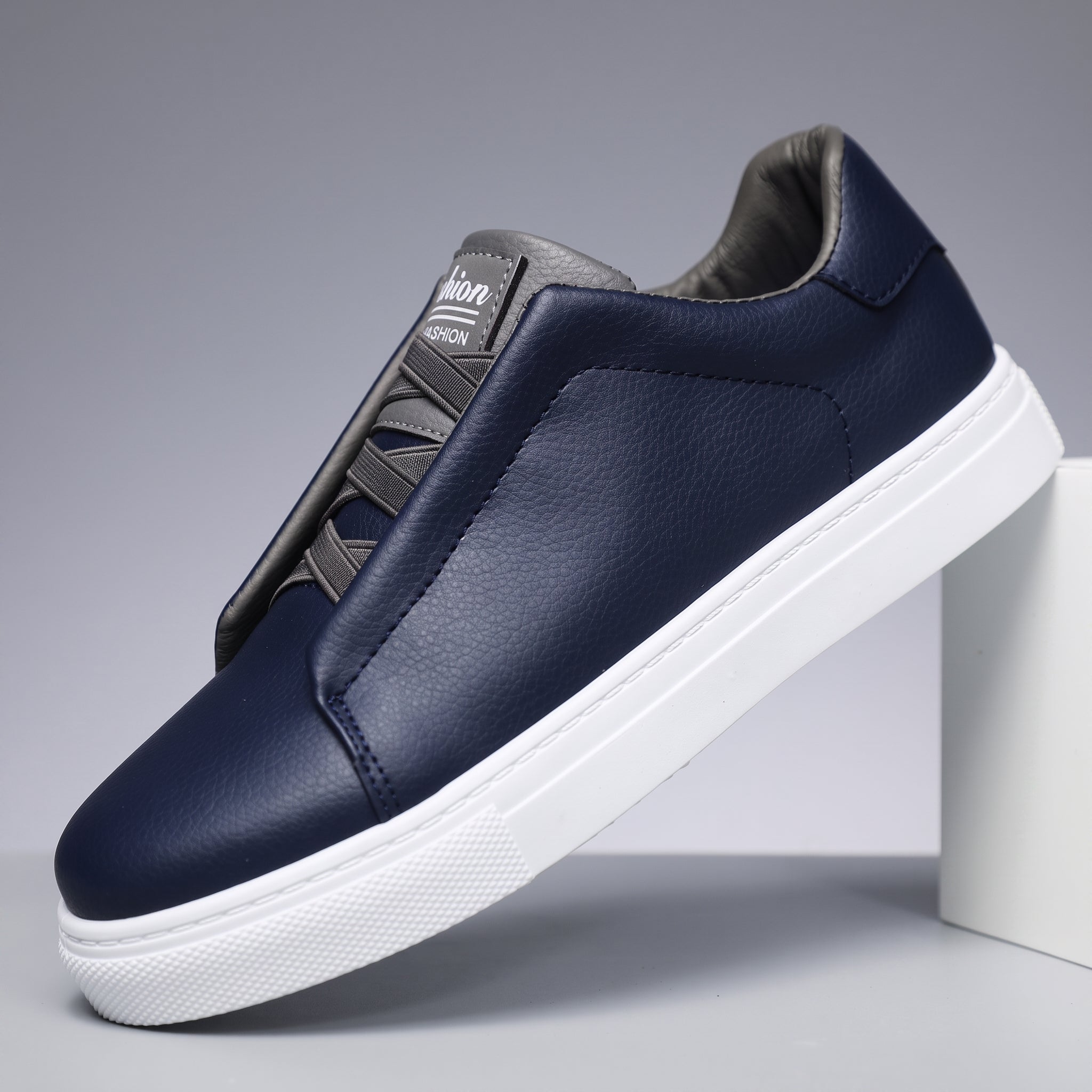 Andreas - Men's Orthopedic Casual Low-Top Sneakers - Sneakers - Navy Blue - Parker&Brooks