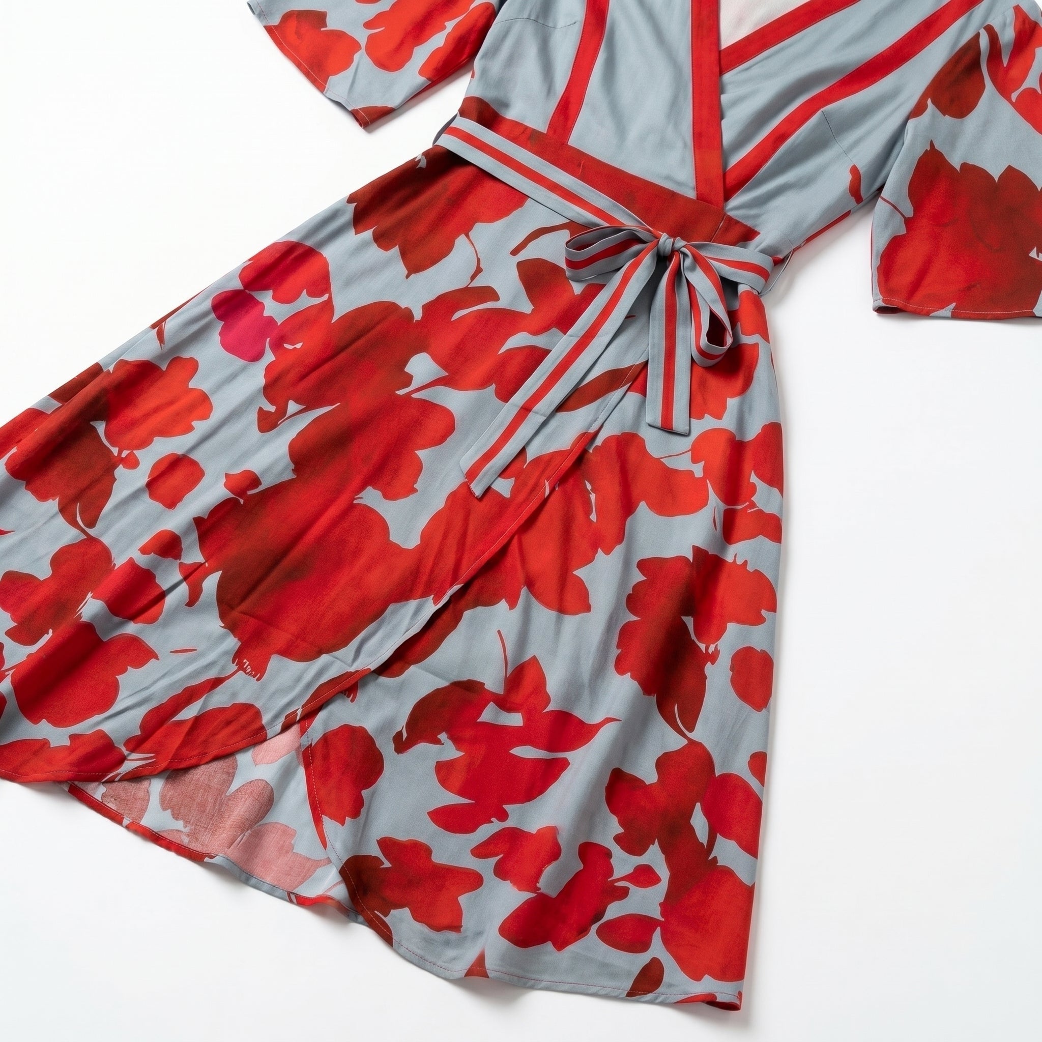 Anna - Women's Casual Printed Wrap Maxi Dress - Maxi Dress - Red - Parker&Brooks