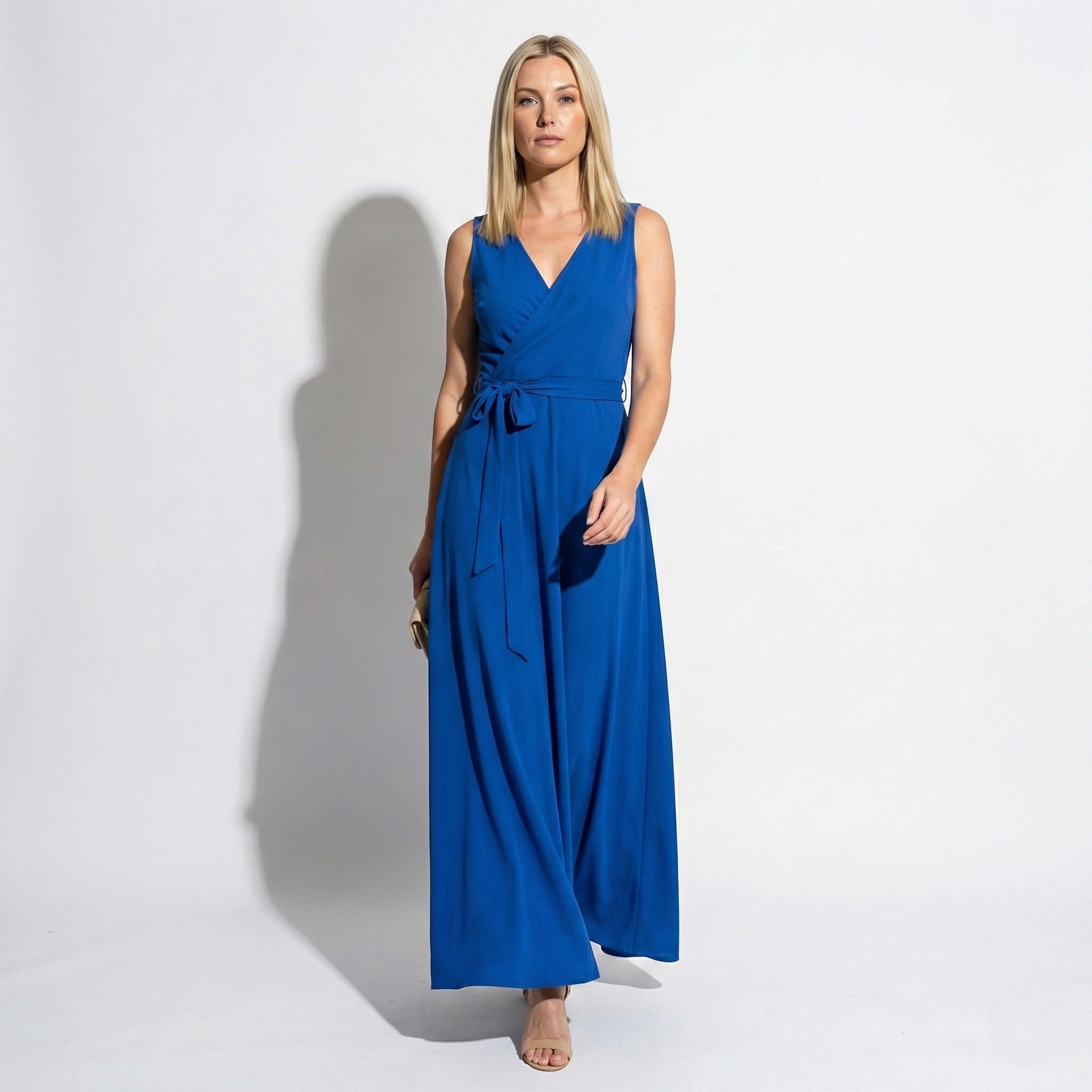 Anna - Women's Party Wrap Maxi Dress - Dress - Blue - Parker&Brooks
