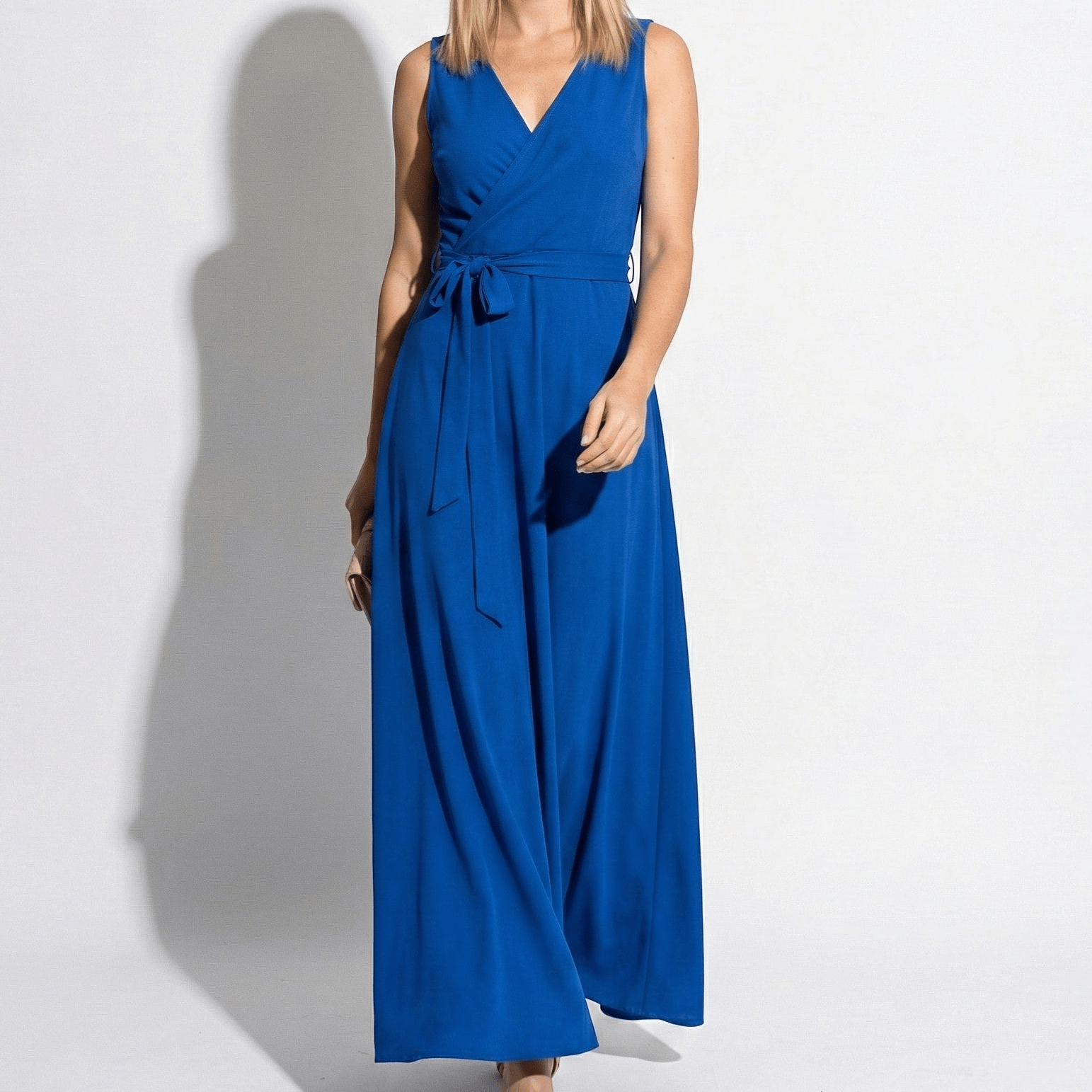 Anna - Women's Party Wrap Maxi Dress - Dress - Blue - Parker&Brooks