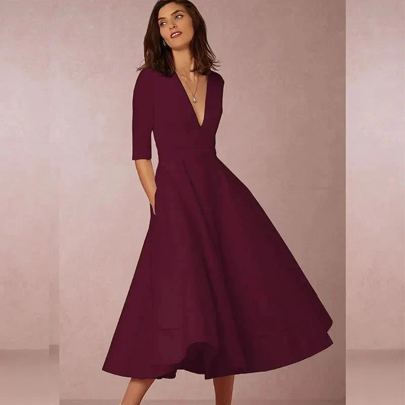 Annalena – Elegant A-Line Midi Dress