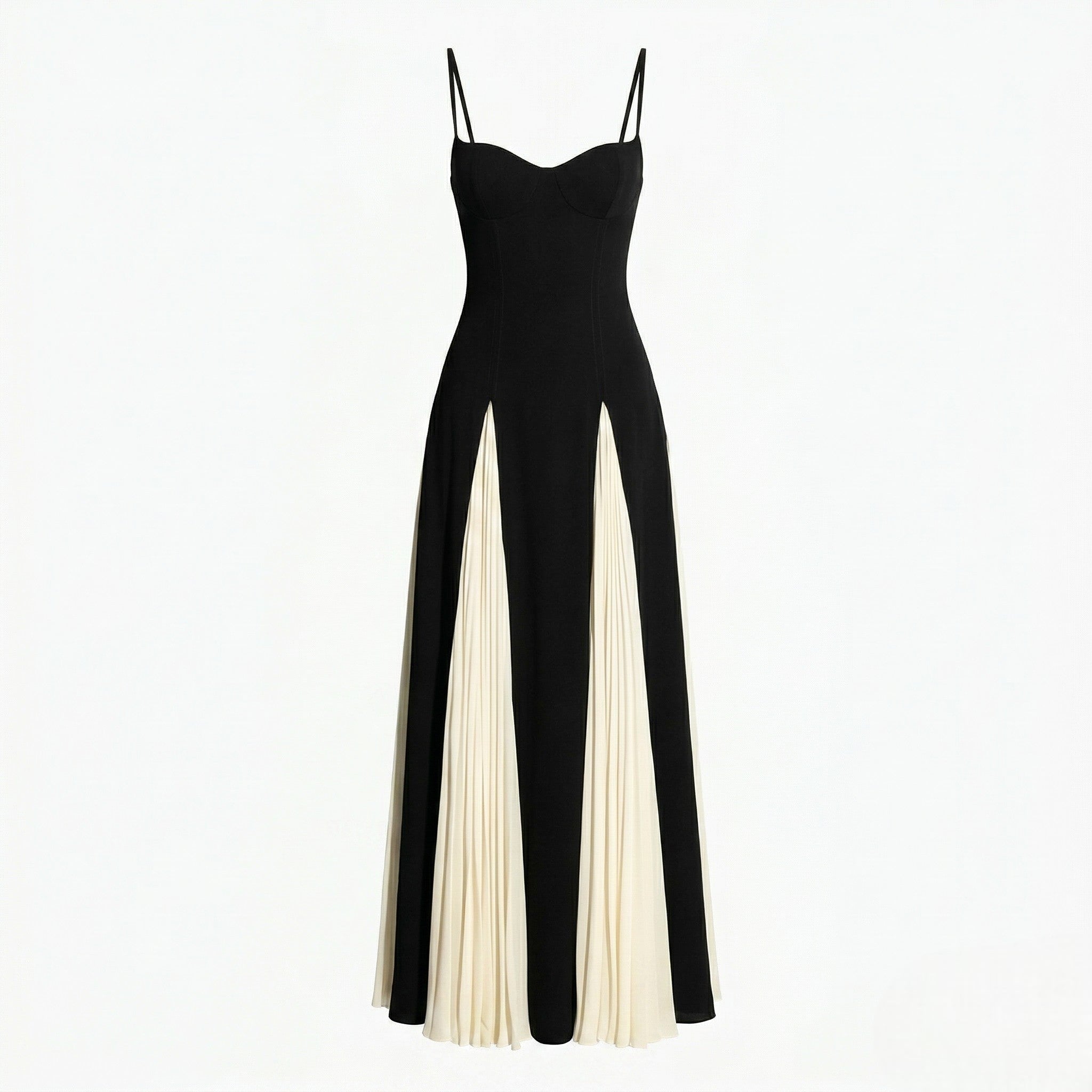 Anne - Women's Flared Maxi Dress - Maxi Dress - Black - Parker&Brooks