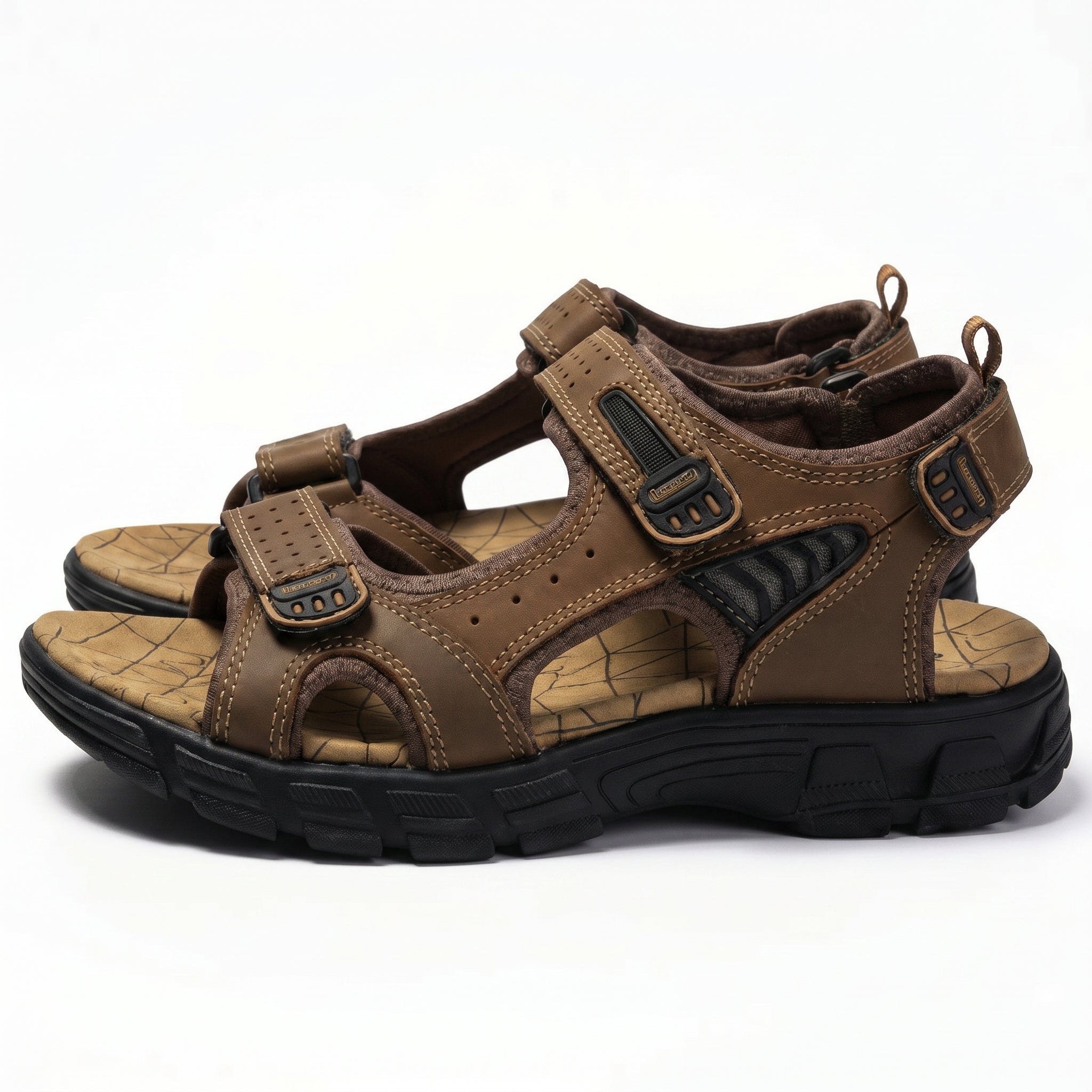 Arthur - Men's Adjustable Orthopedic Sandals - Sandals - Dark Brown - Parker&Brooks