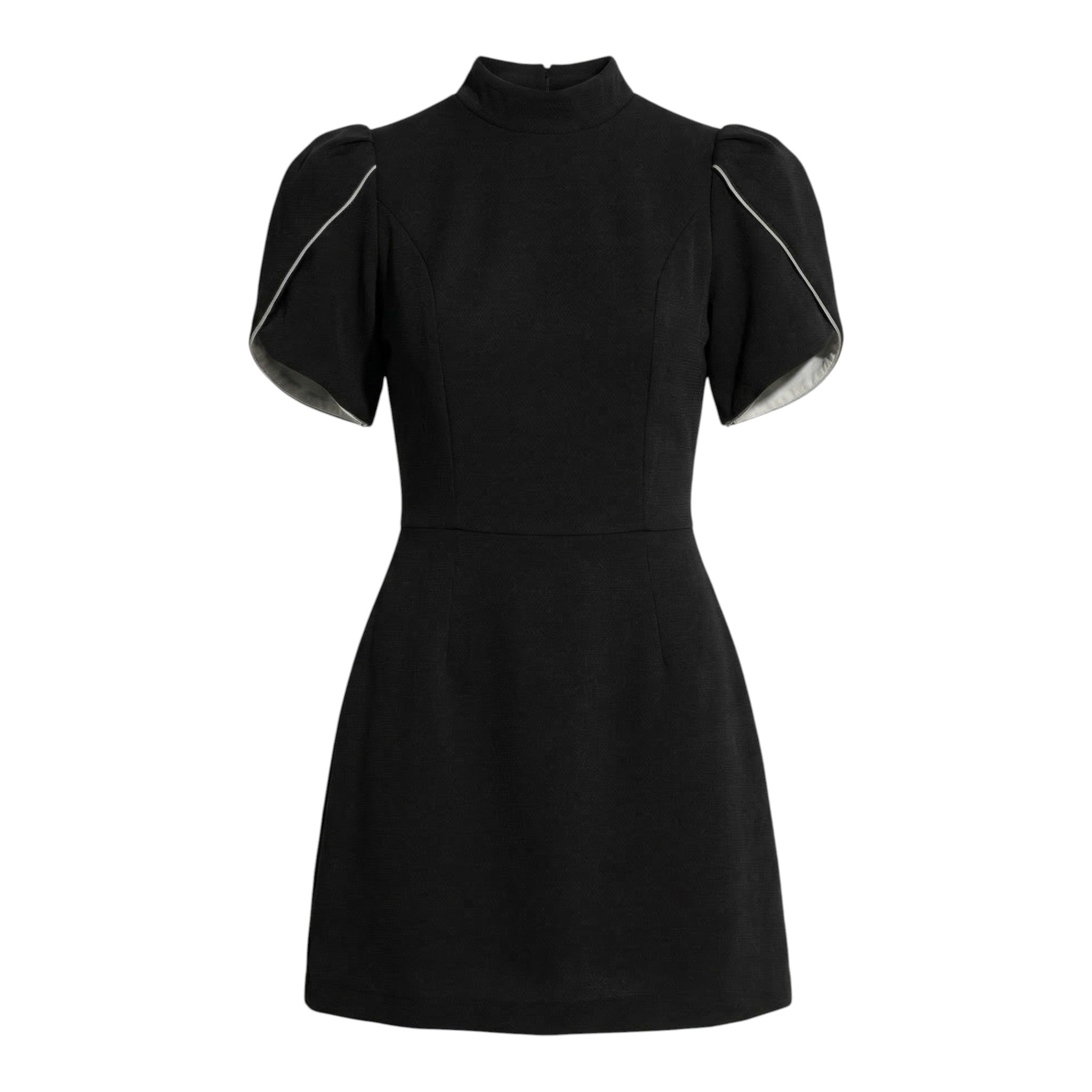 Ava - Women's Puff Sleeve Party Mini Dress - Mini Dresses - Black - Parker&Brooks