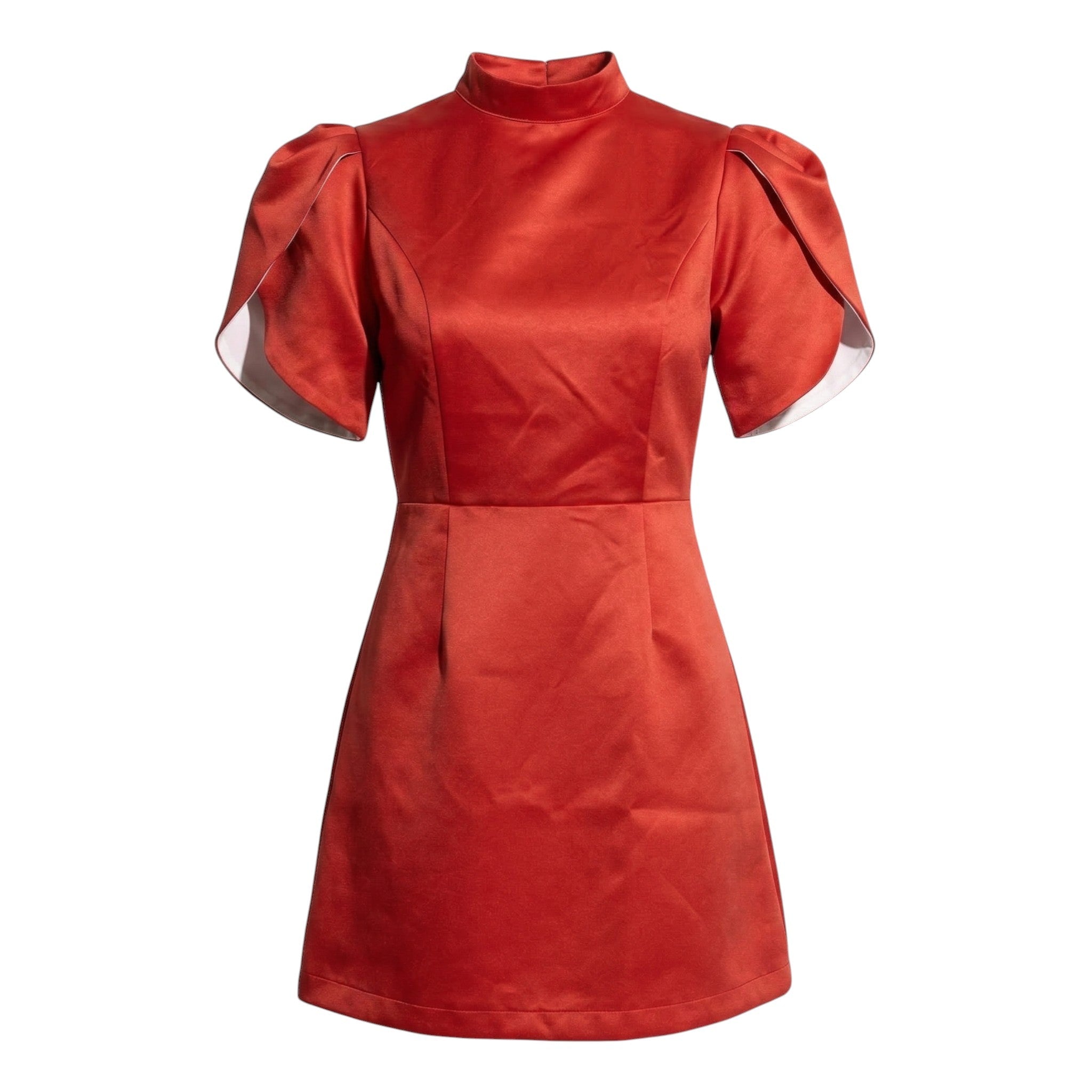 Ava - Women's Puff Sleeve Party Mini Dress - Mini Dresses - Red - Parker&Brooks