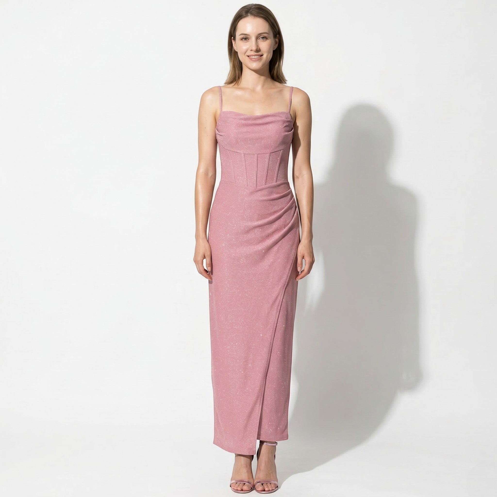Ava - Women's Elegant Party Sequin Maxi Dress - Maxi Dress - Pink - Parker&Brooks