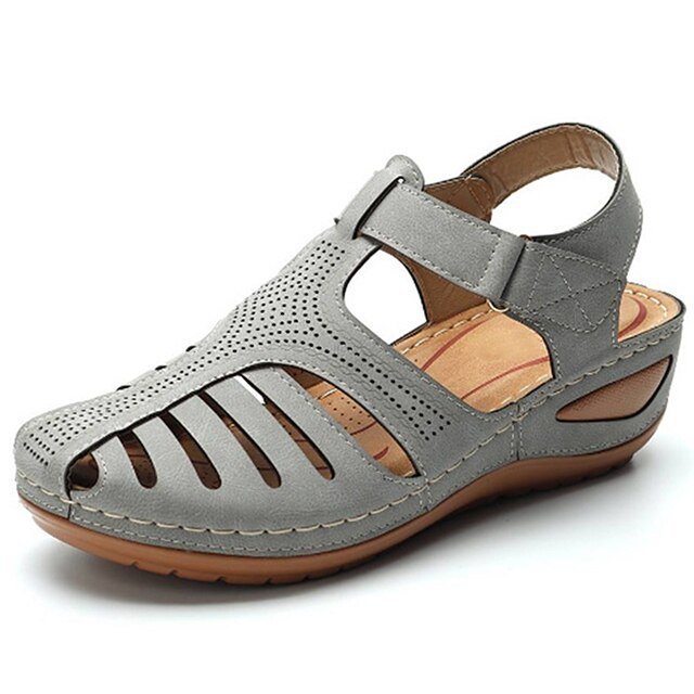 Belle - Women's Orthopedic Fisherman Wedge Sandals - Sandals - Gray - Parker&Brooks