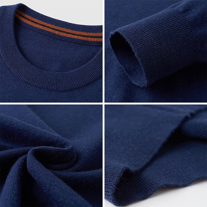 Men's Classic Crewneck Sweater with Arm Stripe Detail