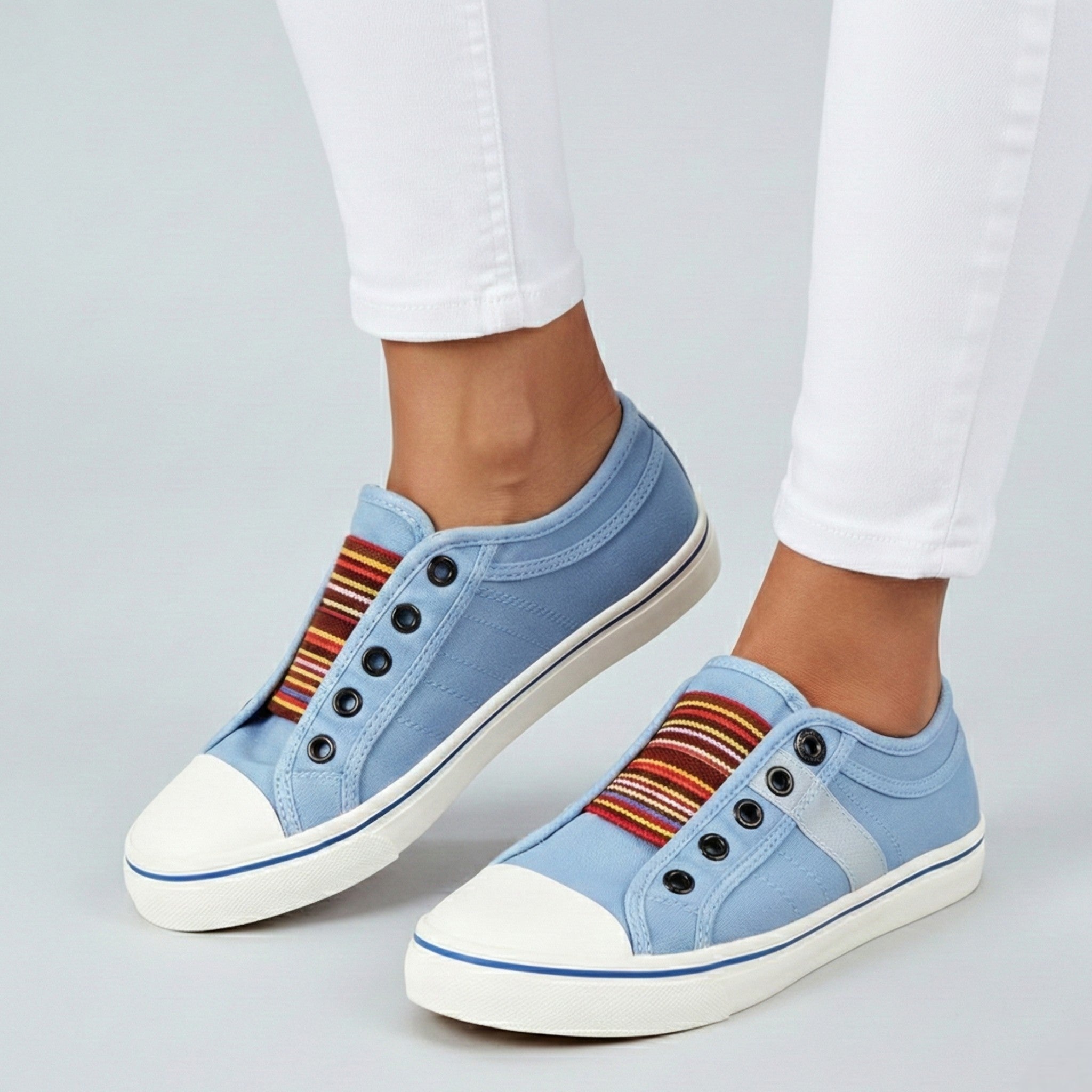 Bethany - Women’s Canvas Slip-On Round Toe Sneakers