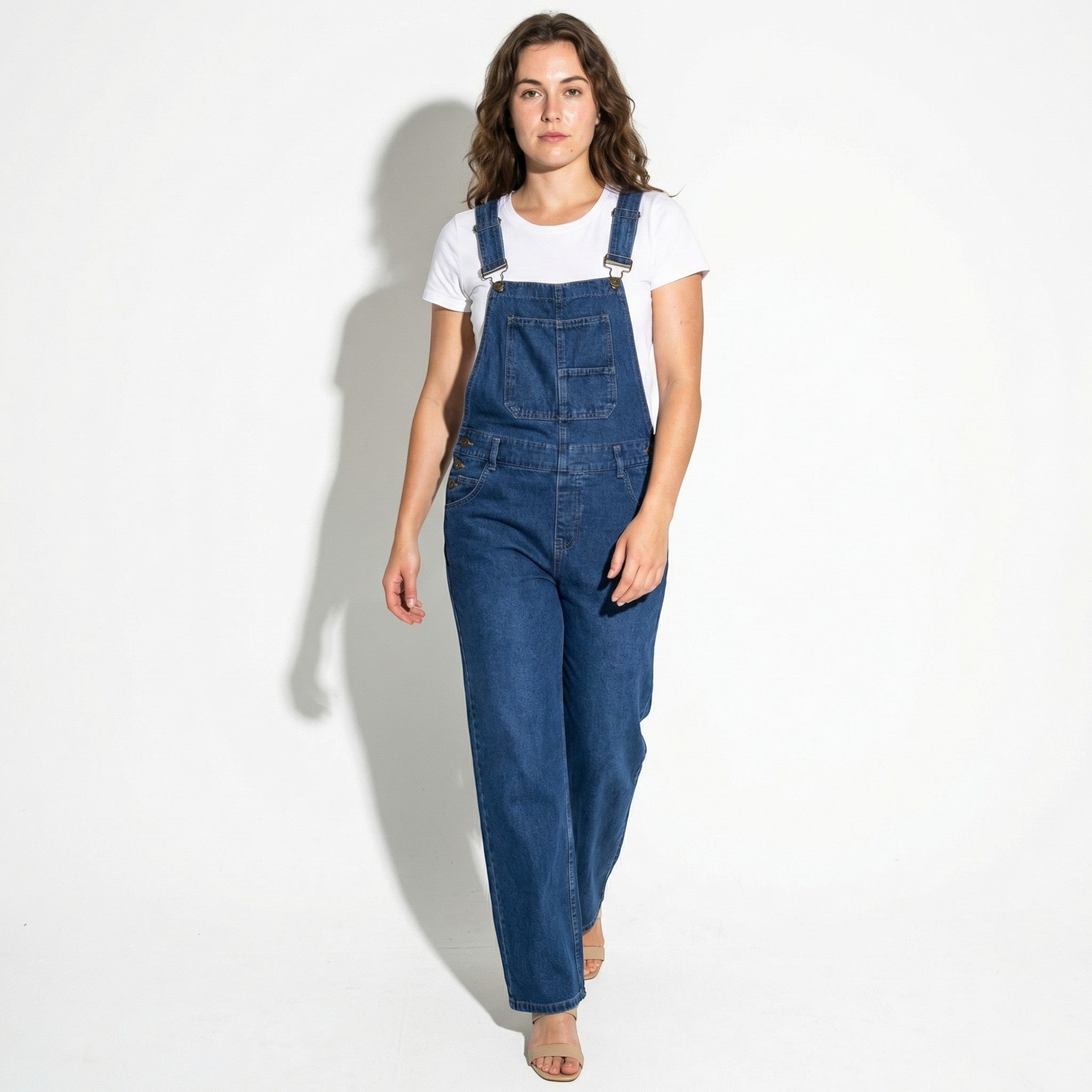 Billie - Women's Denim Dungarees - Denim - Dark Blue - Parker&Brooks