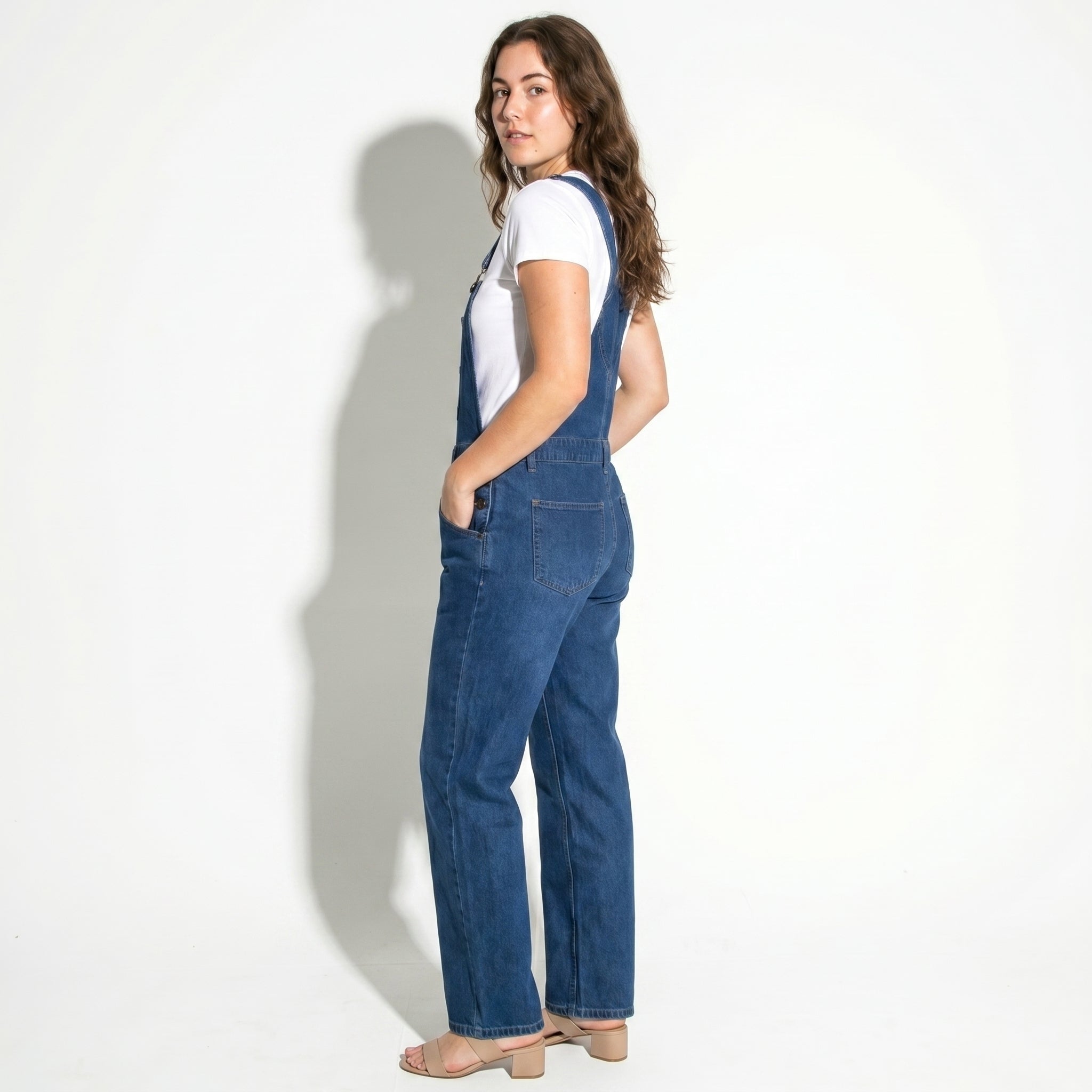 Billie - Women's Denim Dungarees - Denim - Dark Blue - Parker&Brooks