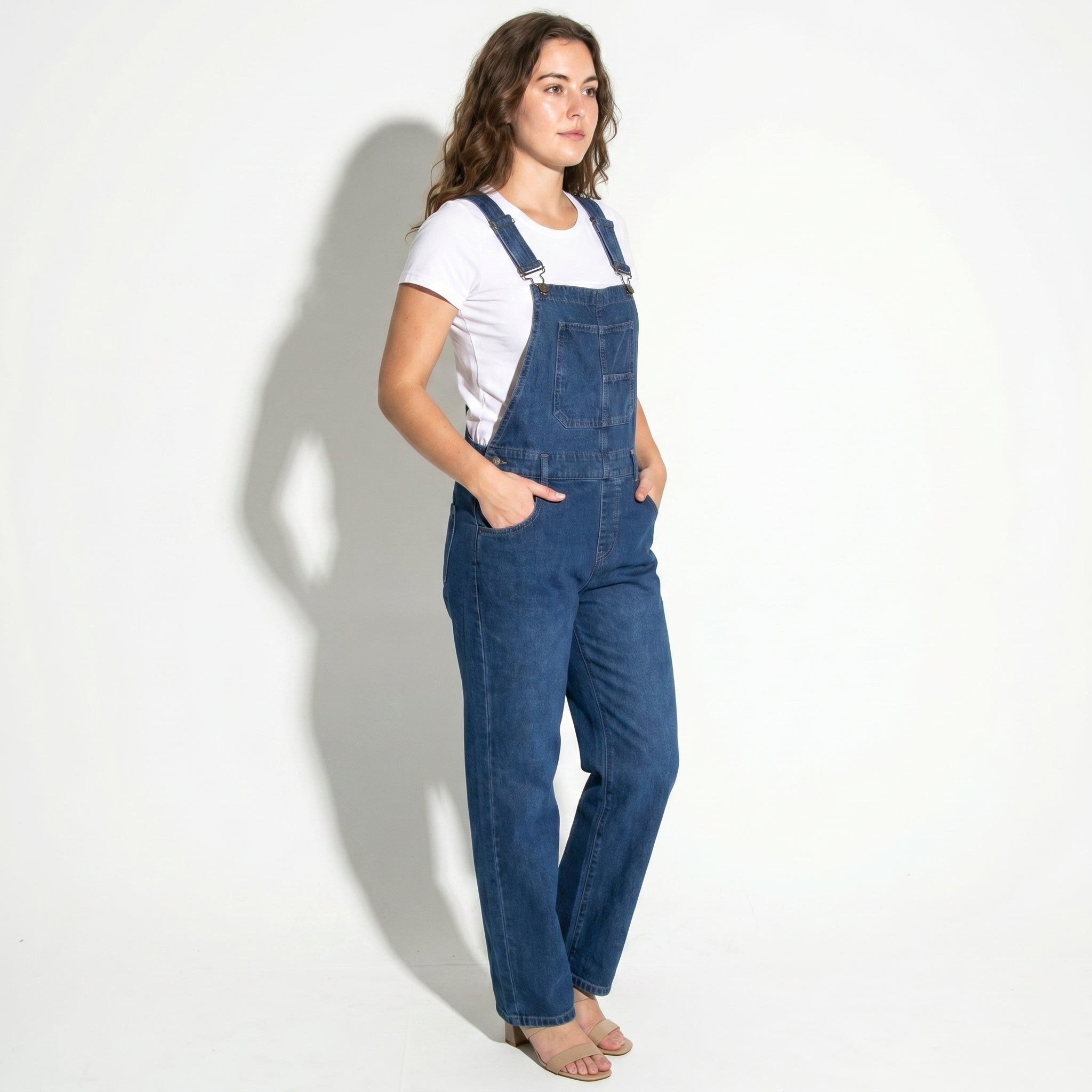 Billie - Women's Denim Dungarees - Denim - Dark Blue - Parker&Brooks