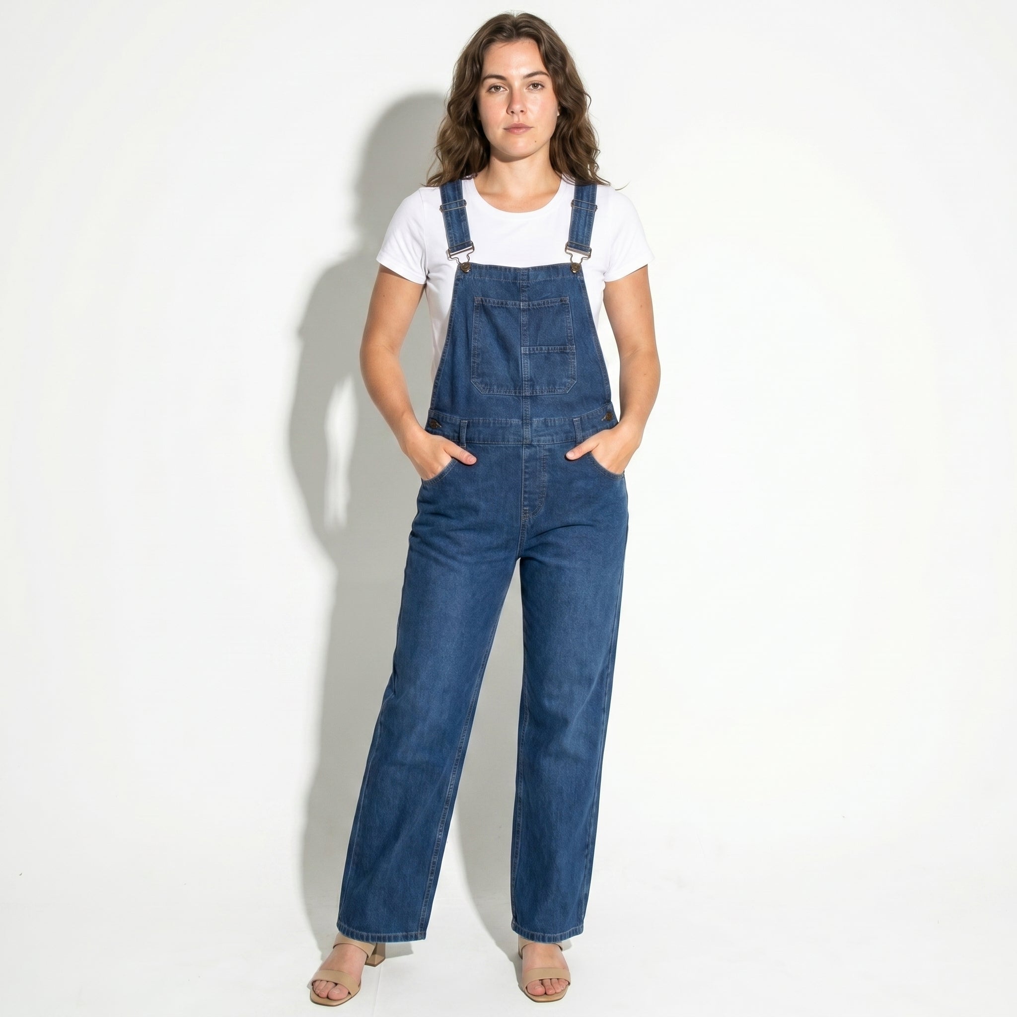 Billie - Women's Denim Dungarees - Denim - Dark Blue - Parker&Brooks