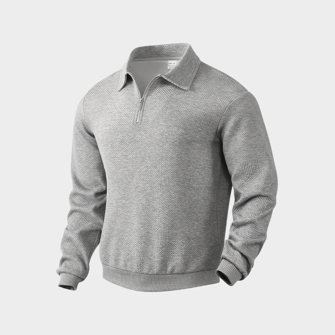 Bruno – Men’s Wool Sweater with Zip Collar