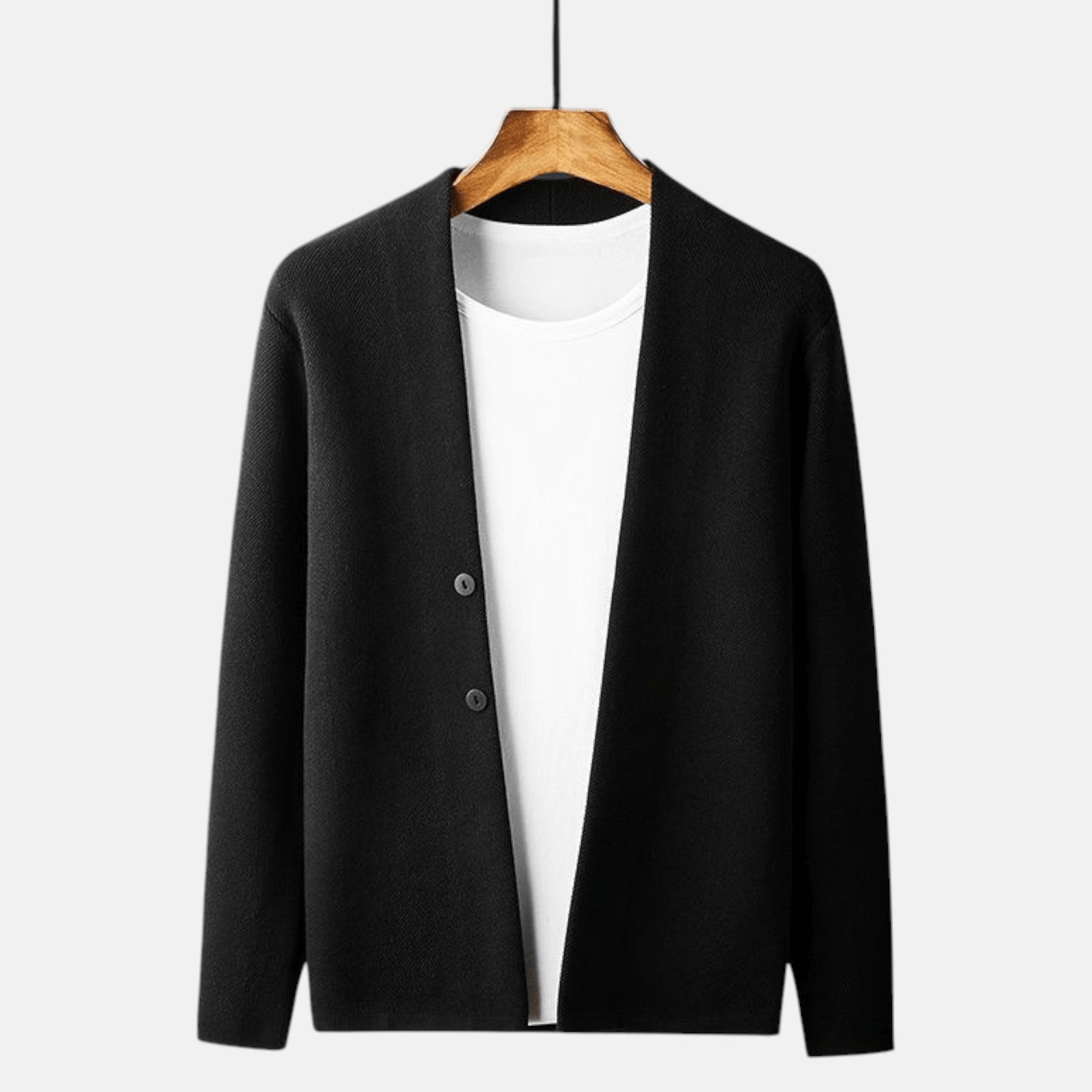 Men’s Wool Cardigan with Button Placket