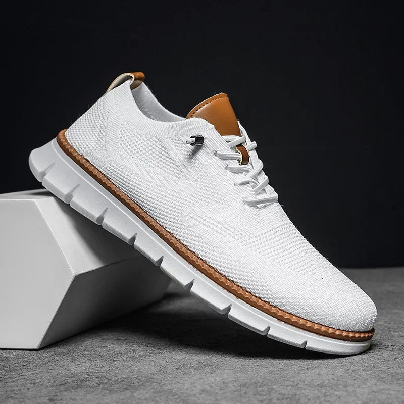 Callum - Men's Orthopedic Lace - Up Sneakers - Sneakers - White - Parker&Brooks