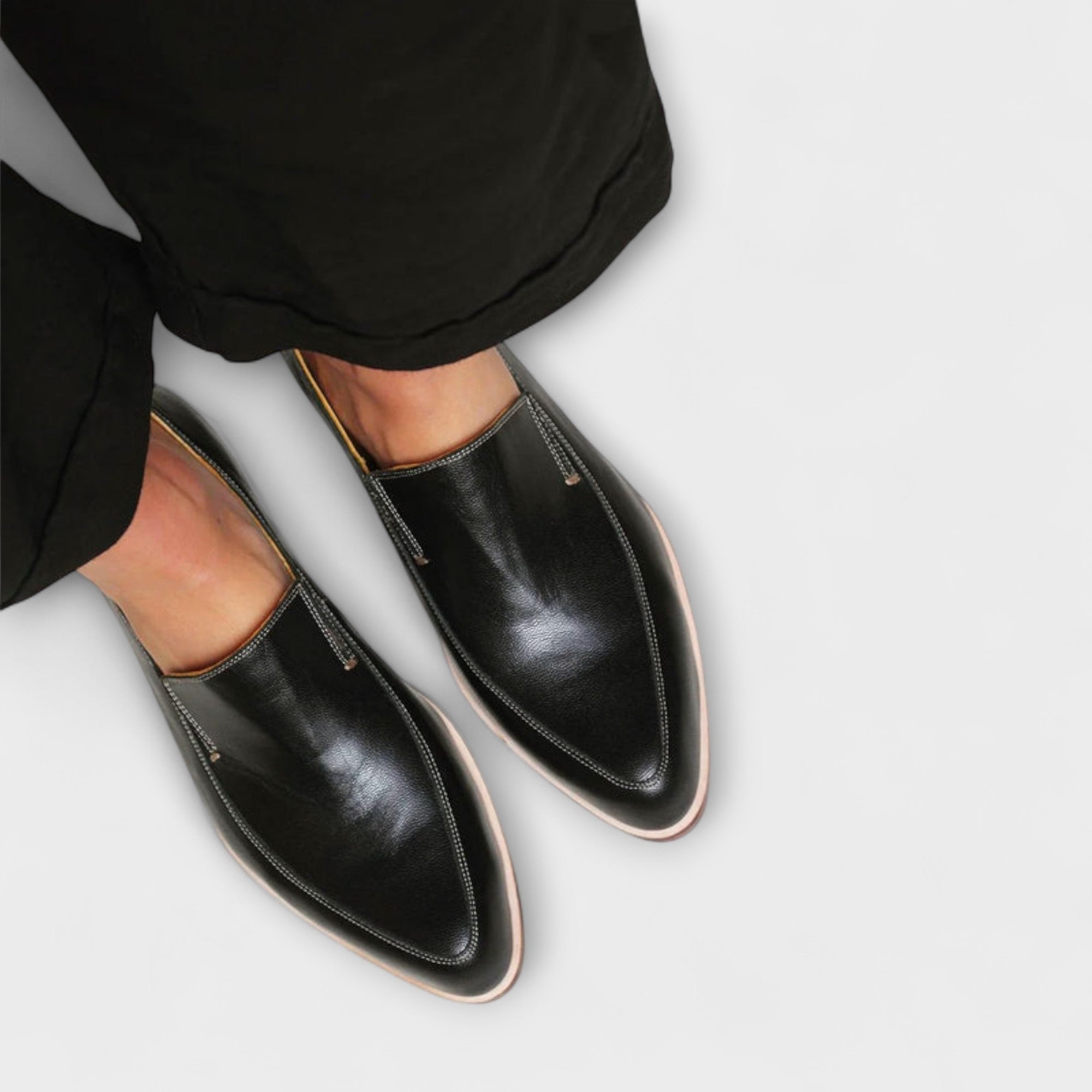 Cara - Women's Pointed Toe Slip - On Loafers - Loafers - Black - Parker&Brooks
