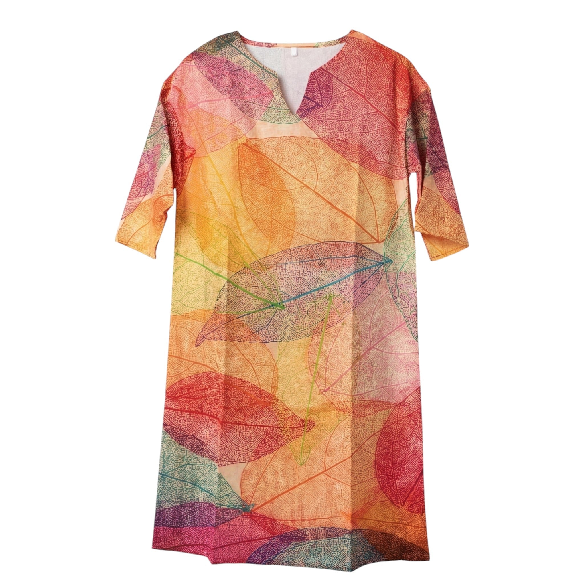 Catherine - Women's Summer Relaxed Fit Printed Mini Dress - Dress - Yellow - Parker&Brooks