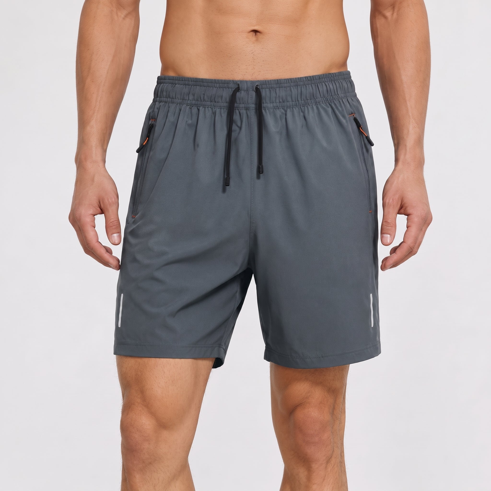 Charlie – Men's Summer Relaxed Fit Zip Pocket Sports Shorts - Shorts - Gray - Parker&Brooks