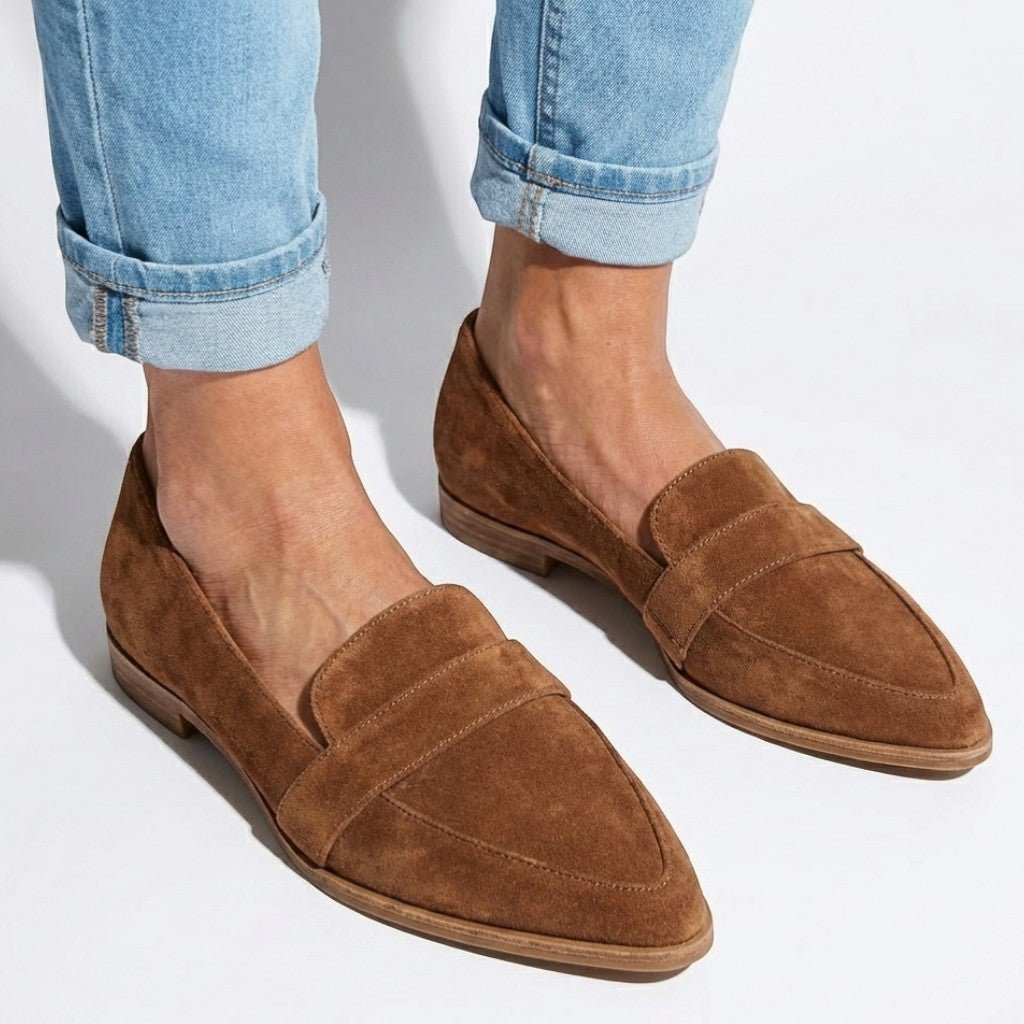 Charlotte - Women's Slip - on Loafers with Contoured Insole - Loafers - Khaki - Parker&Brooks