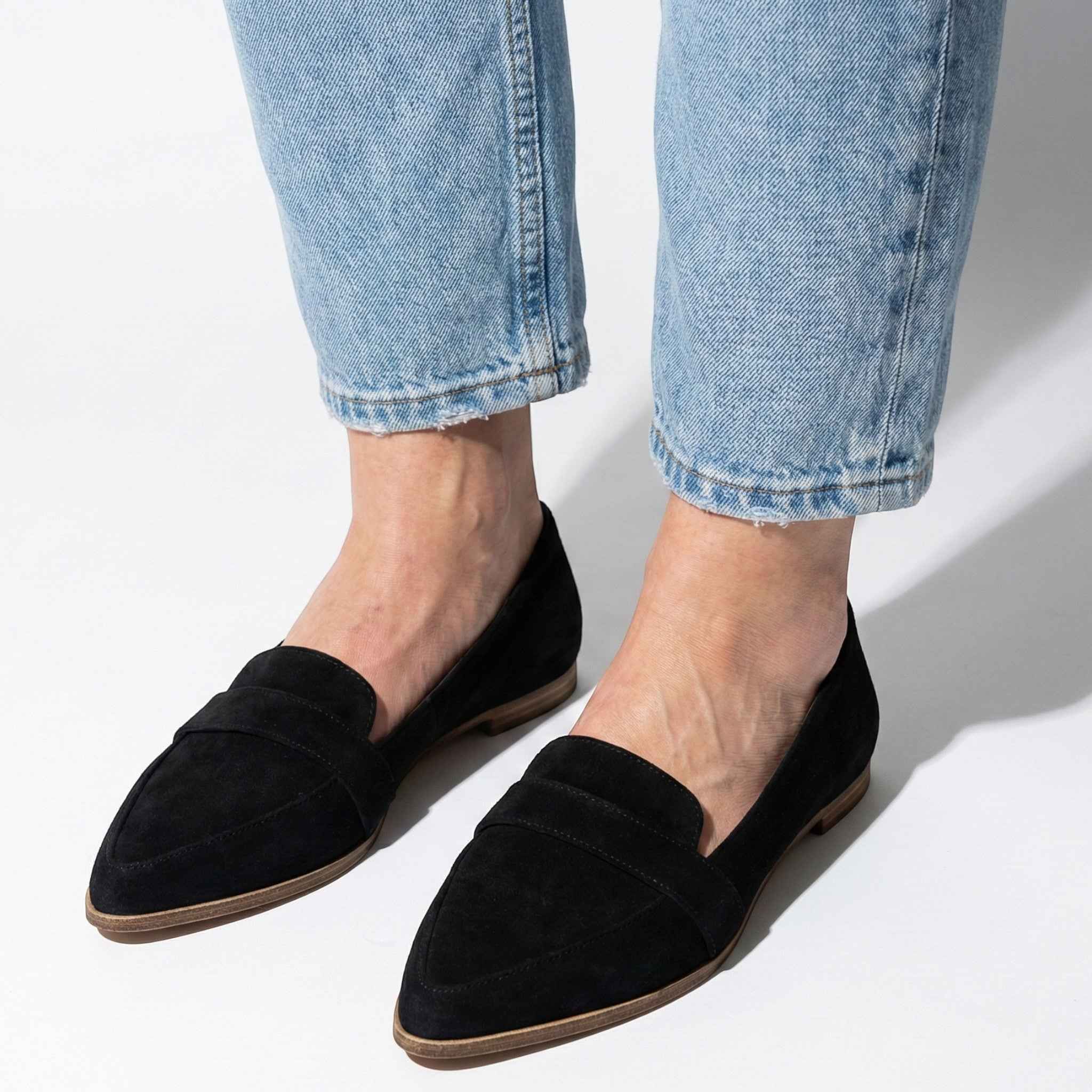 Charlotte - Women's Slip - on Loafers with Contoured Insole - Loafers - Black - Parker&Brooks