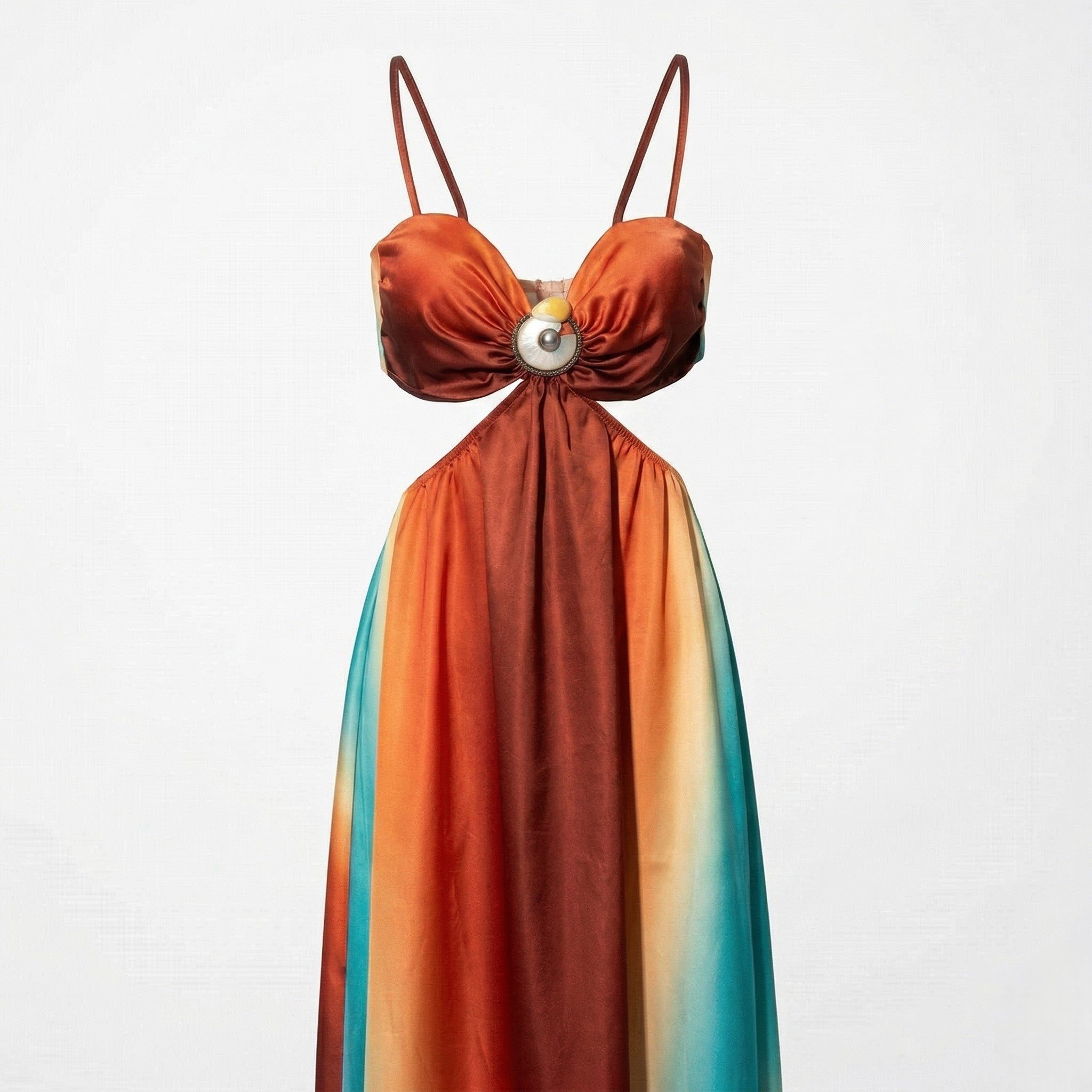 Chloe - Women's Elegant Summer Maxi Dress - Maxi Dresses - Orange - Parker&Brooks