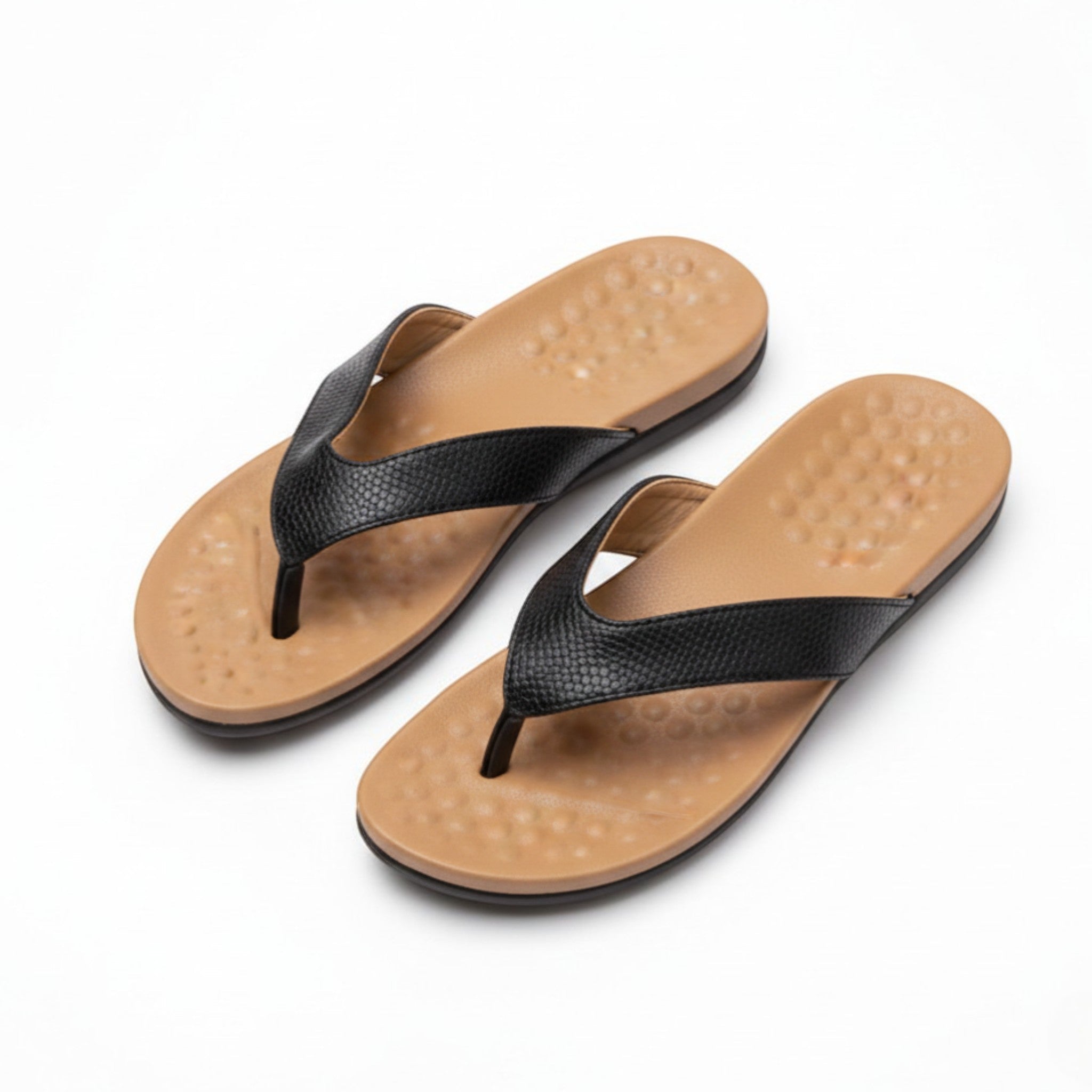 Chloe - Women's Orthopedic Flat Sandals - Sandal - Black - Parker&Brooks