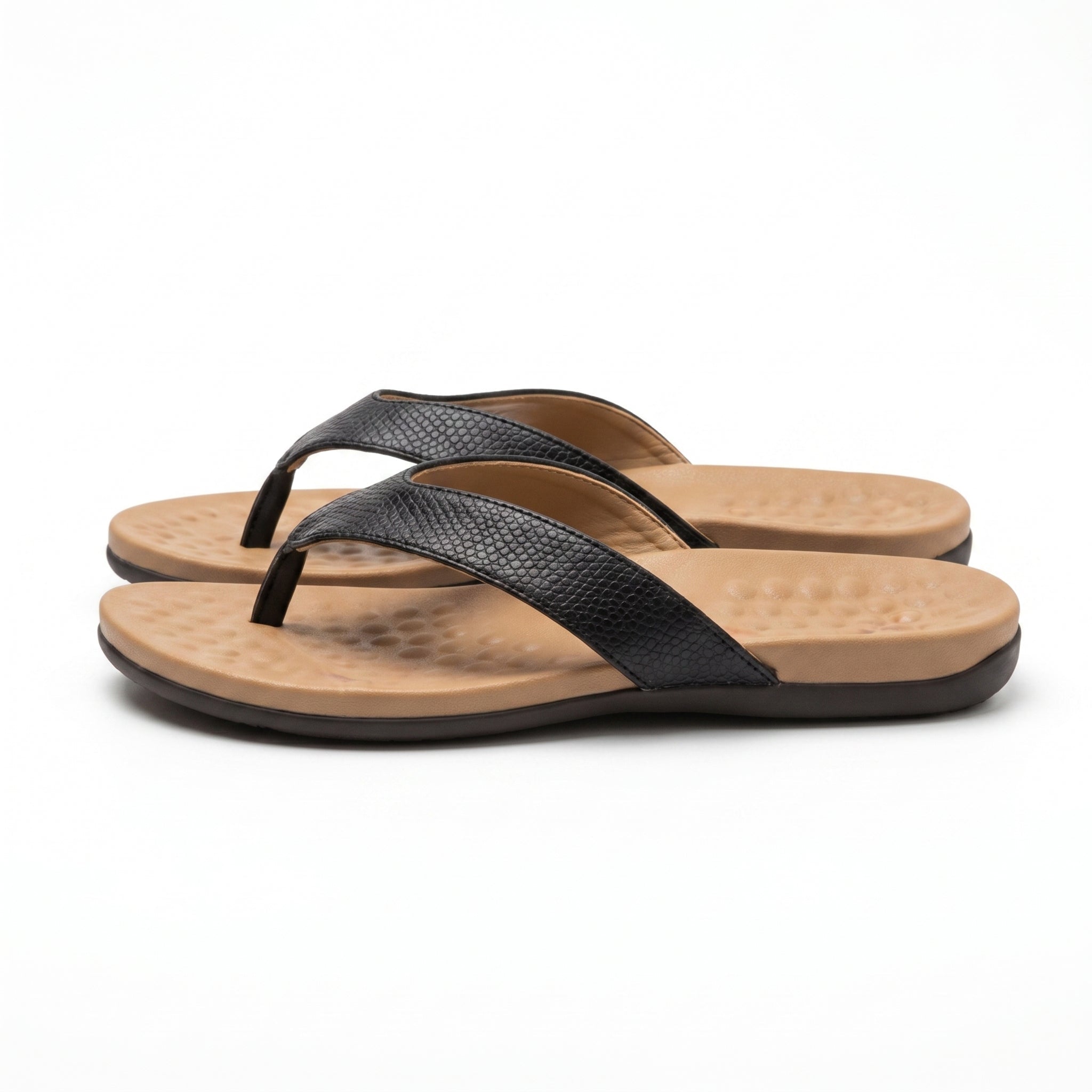 Chloe - Women's Orthopedic Flat Sandals - Sandal - Black - Parker&Brooks