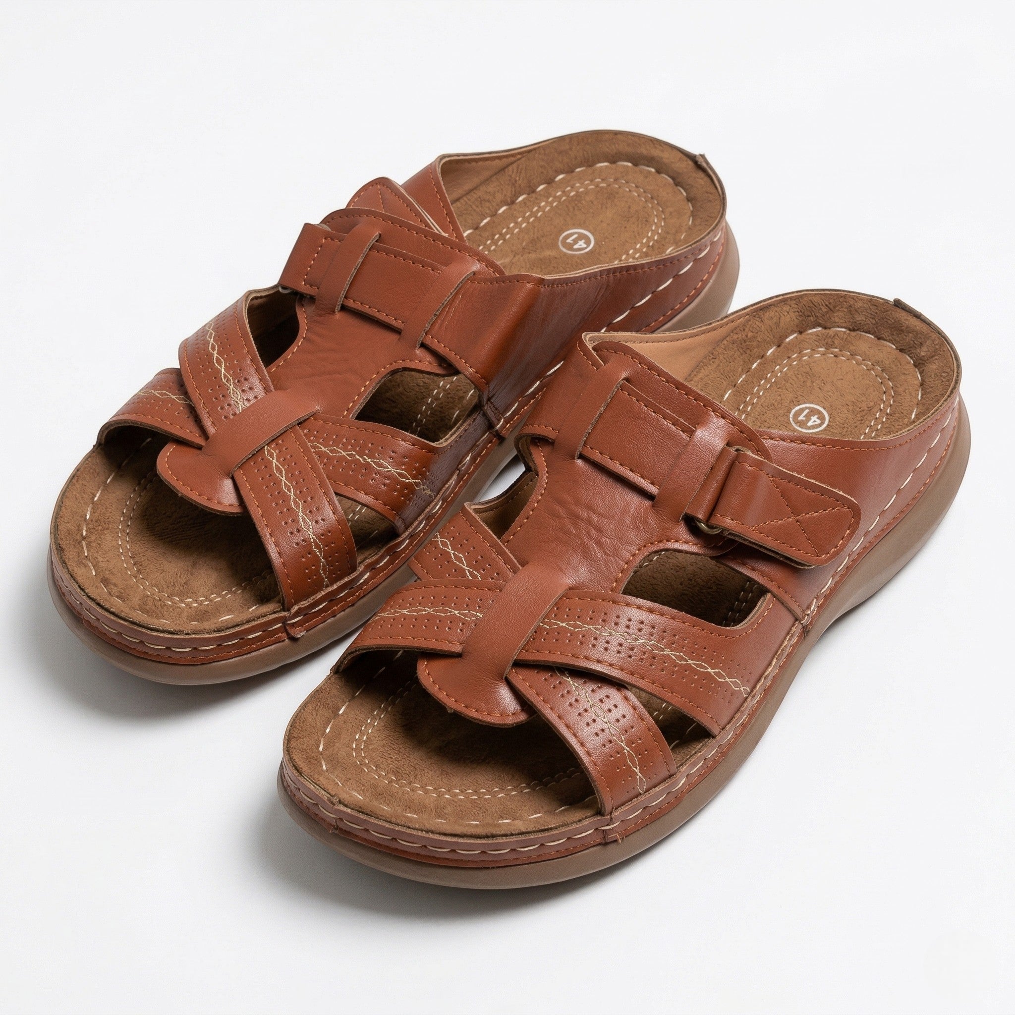 Claire - Women's Orthopedic Strap Sandals - Sandals - Brown - Parker&Brooks