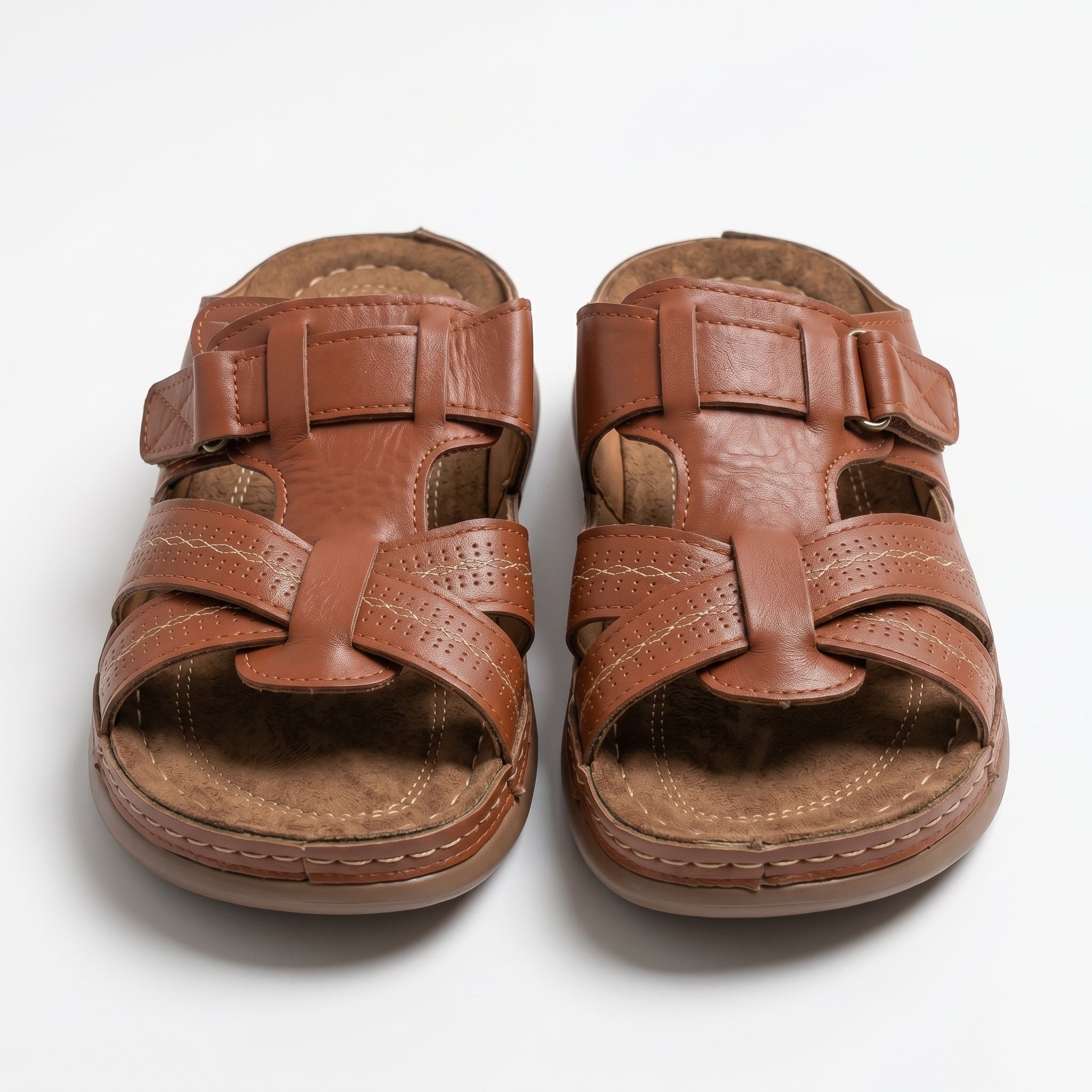 Claire - Women's Orthopedic Strap Sandals - Sandals - Brown - Parker&Brooks