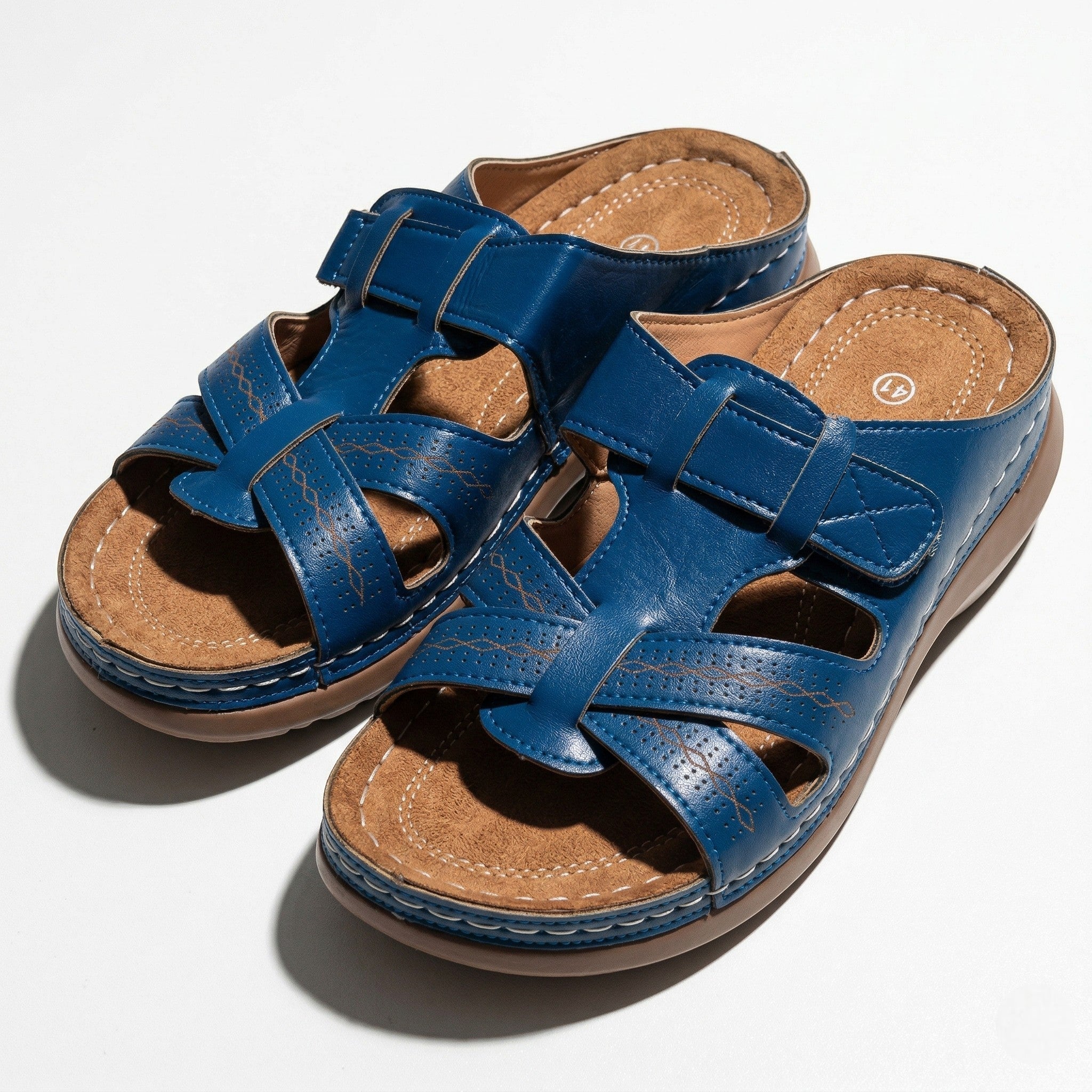 Claire - Women's Orthopedic Strap Sandals - Sandals - Blue - Parker&Brooks