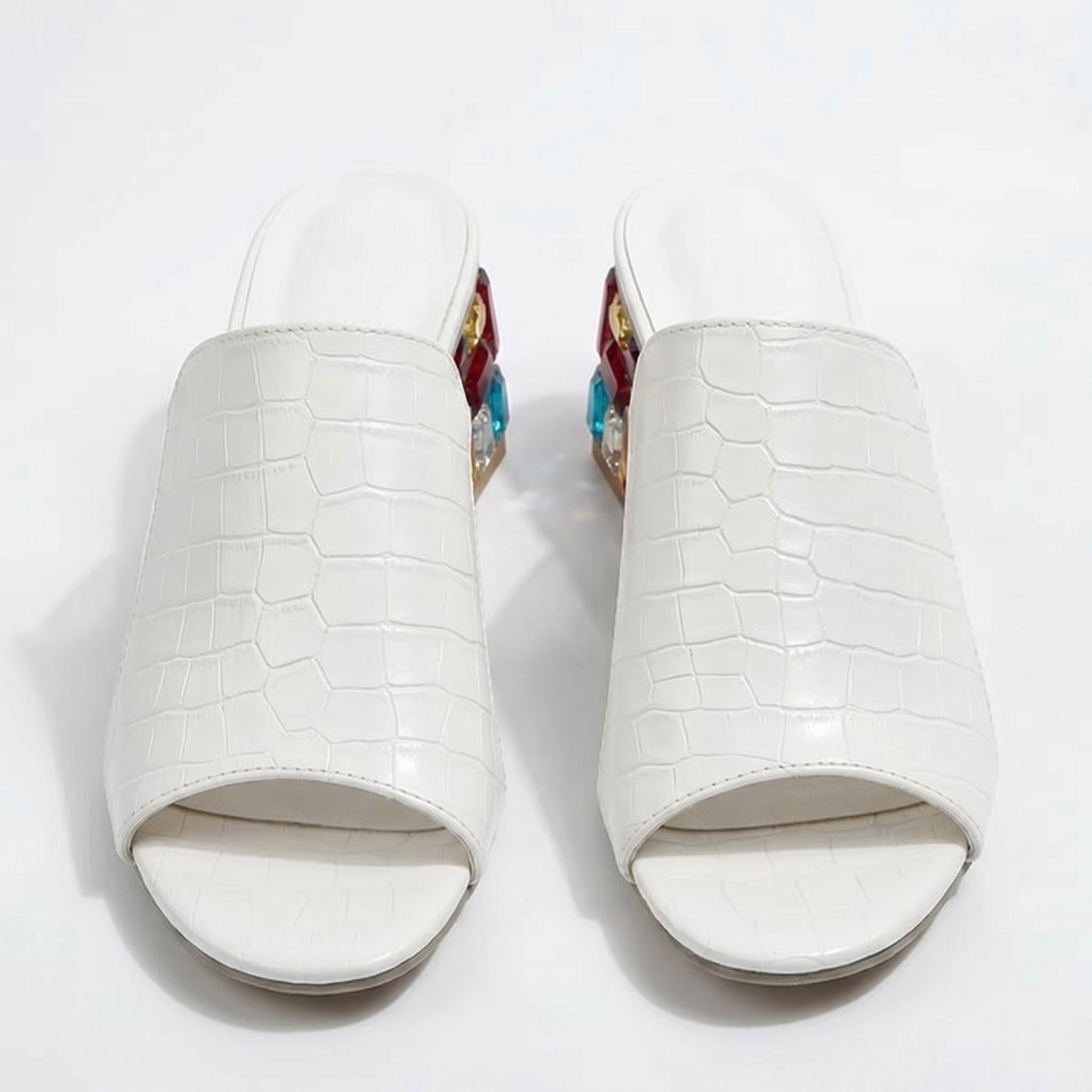 Clara - Women's Block Heel Sandals - Sandals - White - Parker&Brooks