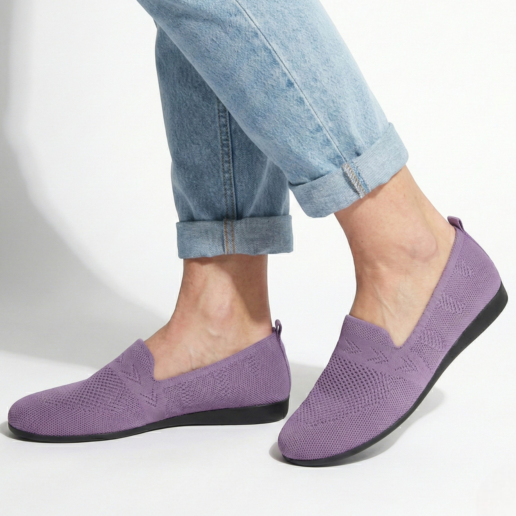 Clara - Women's Breathable Slip - On Flats - Shoes - Purple - Parker&Brooks