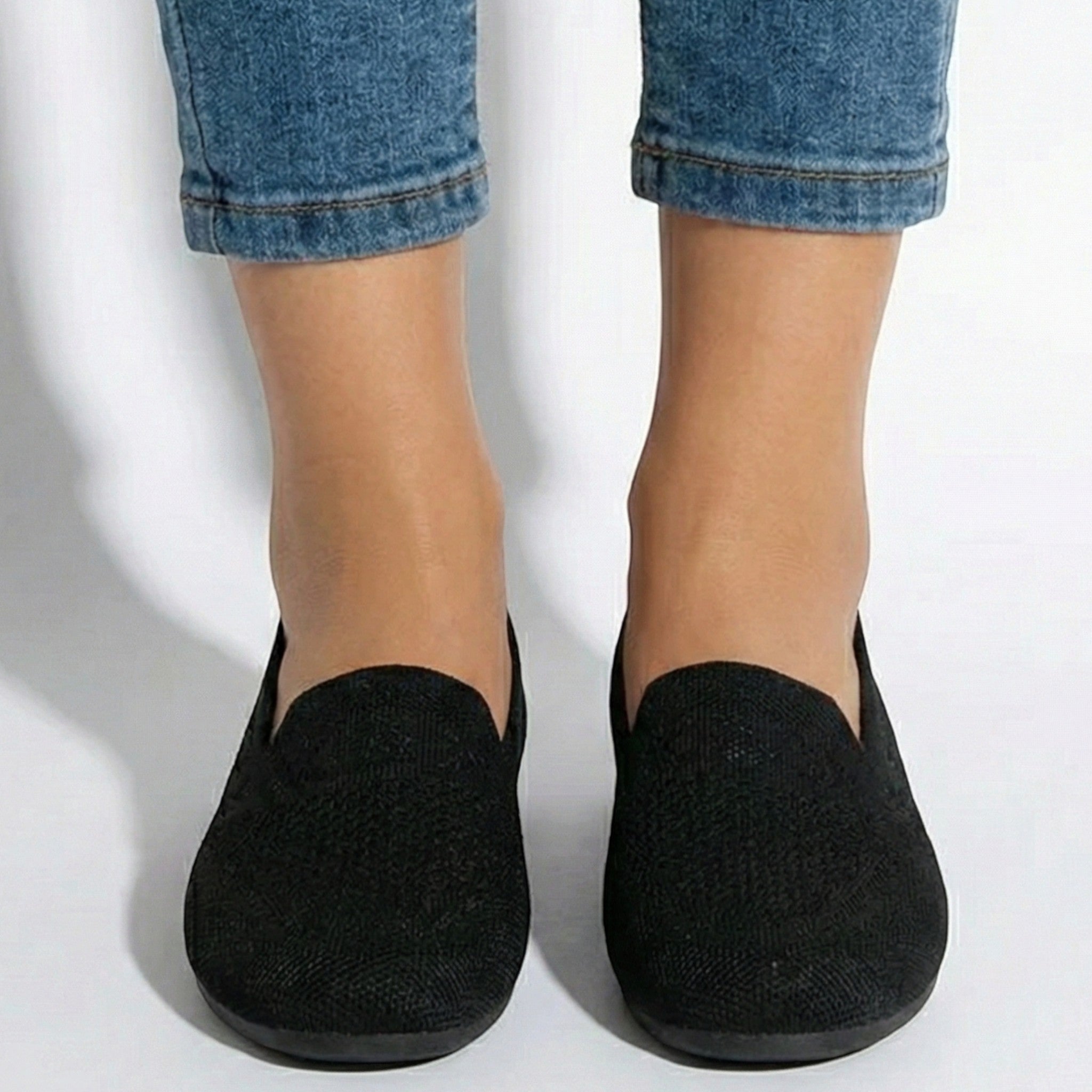 Clara - Women's Breathable Slip - On Flats - Shoes - Black - Parker&Brooks