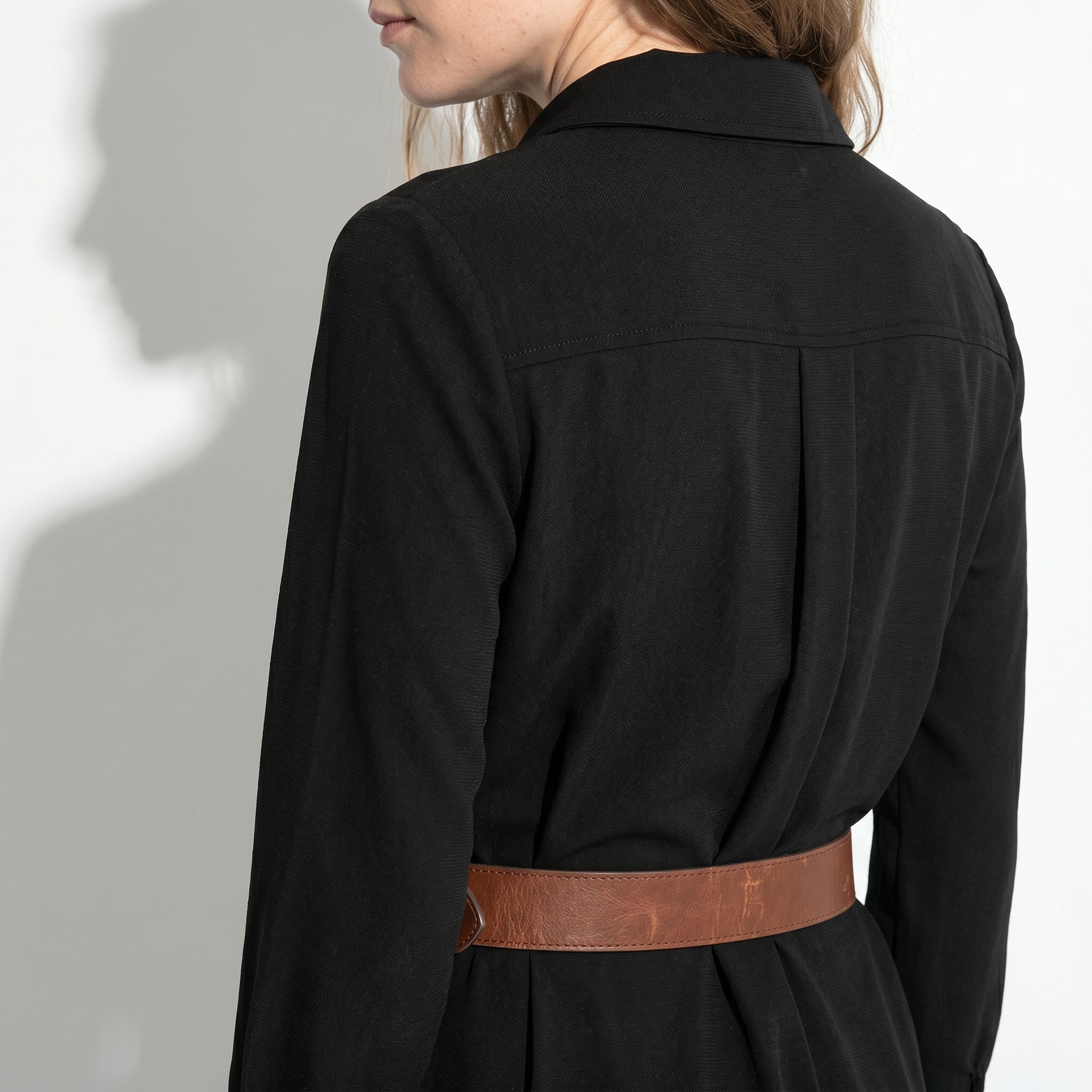 Clara - Women's Casual Belted Wrap Maxi Dress - Maxi Dress - Black - Parker&Brooks