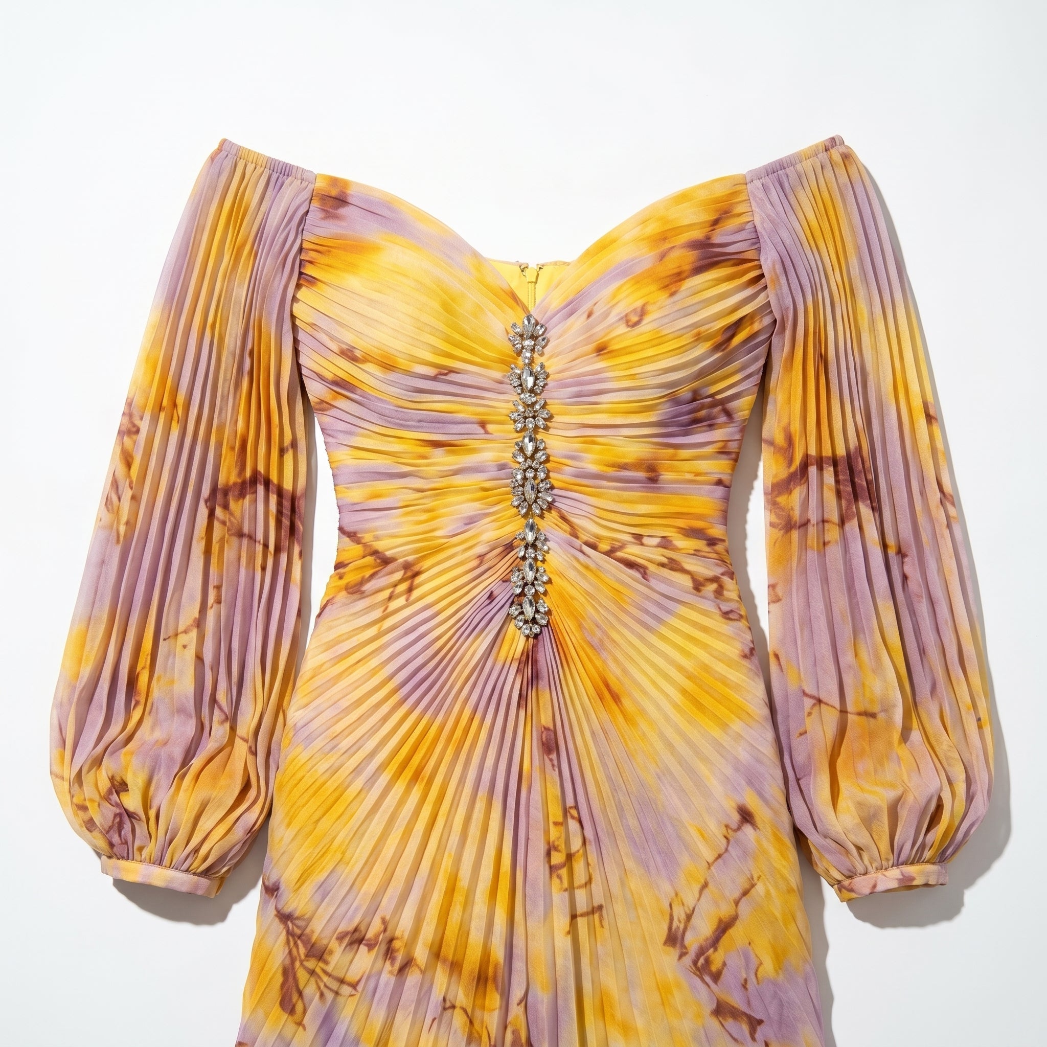 Clara - Women's Elegant Floral Maxi Dress - Dresses - Yellow - Parker&Brooks