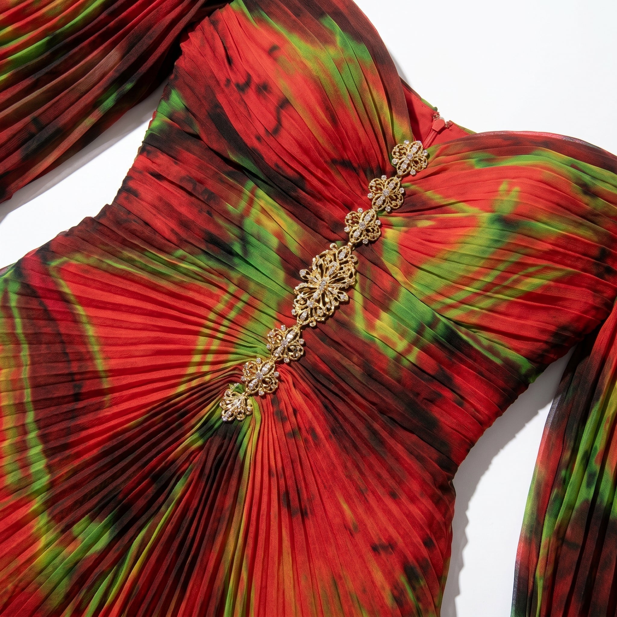 Clara - Women's Elegant Floral Maxi Dress - Dresses - Red - Parker&Brooks