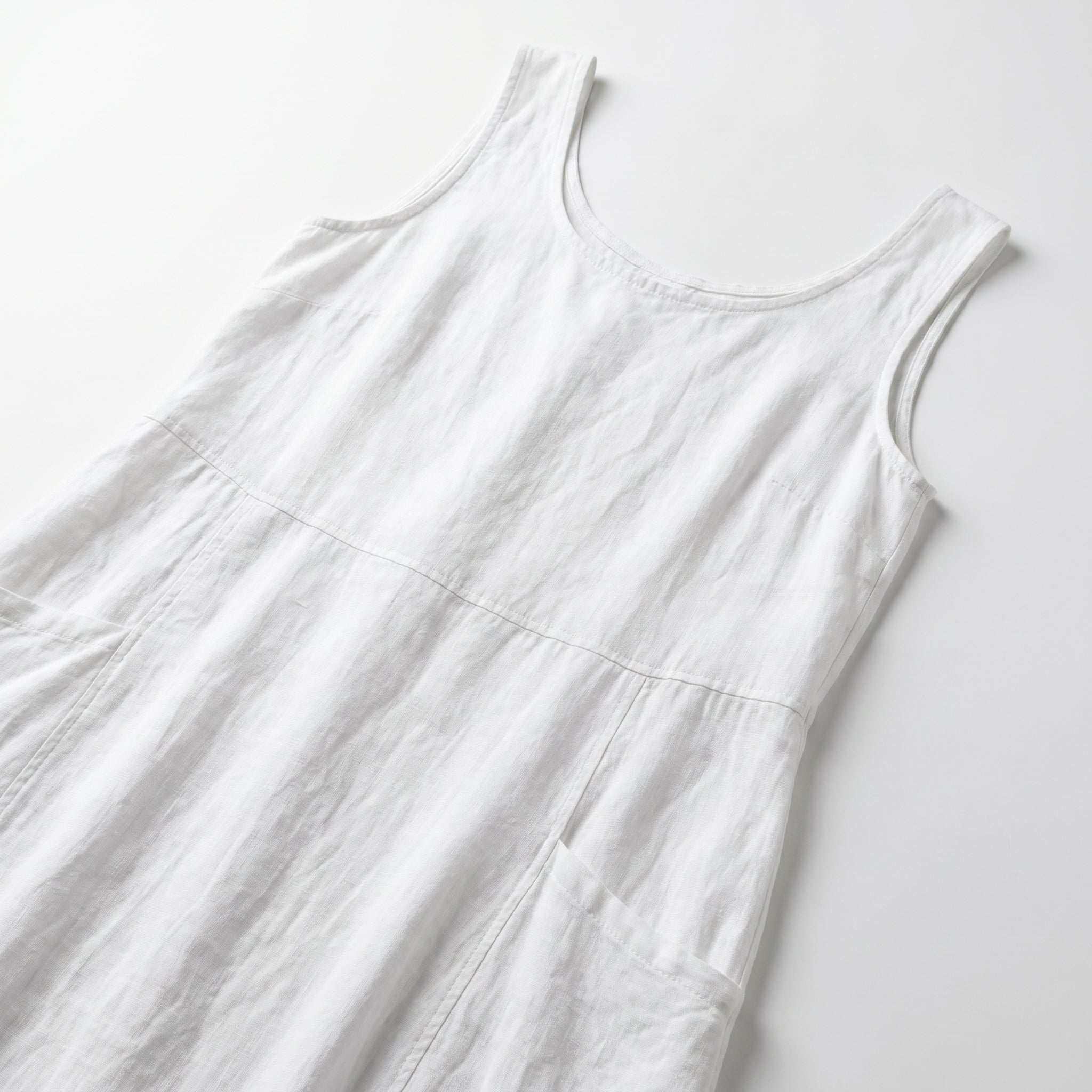 Clara - Women's Sleeveless Relaxed Fit Summer Maxi Dress - Dress - White - Parker&Brooks