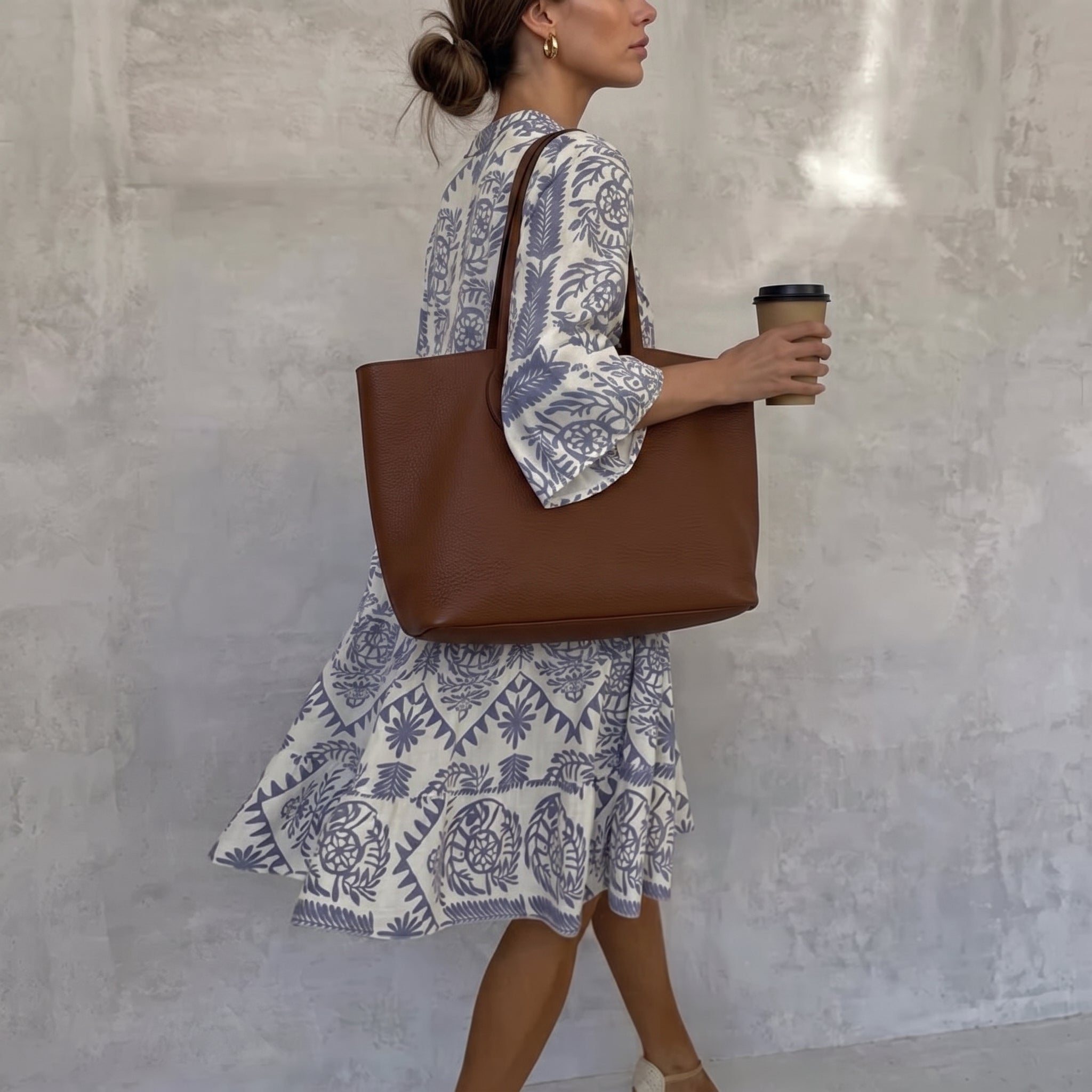 Clara - Women's Summer Button-Down Long Sleeve Midi Dress - Midi Dress - Blue - Parker&Brooks