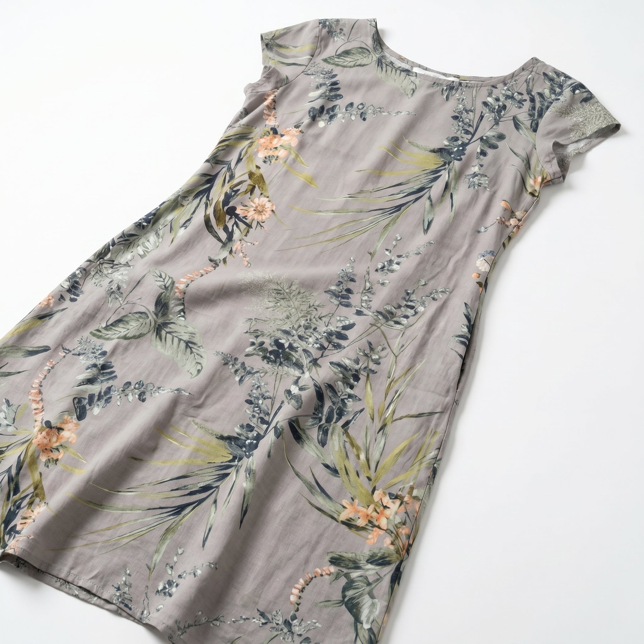 Clara - Women's Summer Print Cap Sleeve Midi Dress - Midi Dresses - Brown - Parker&Brooks
