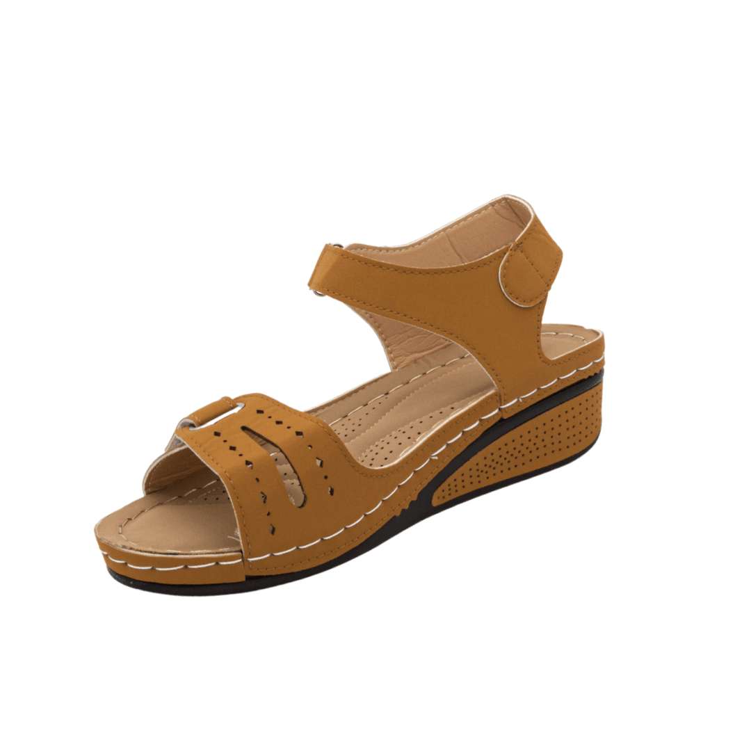 Cora - Women's Orthopedic Wedge Sandals - Sandals - Yellow - Parker&Brooks