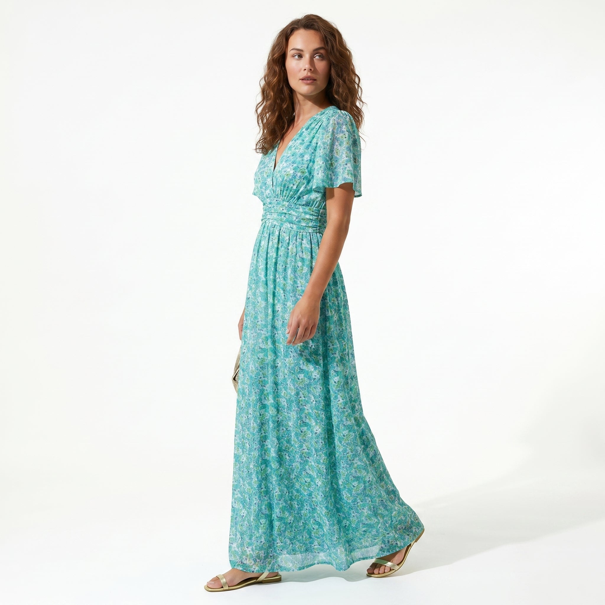 Daisy - Women's Floral Maxi Dress - Dress - Orange - Parker&Brooks