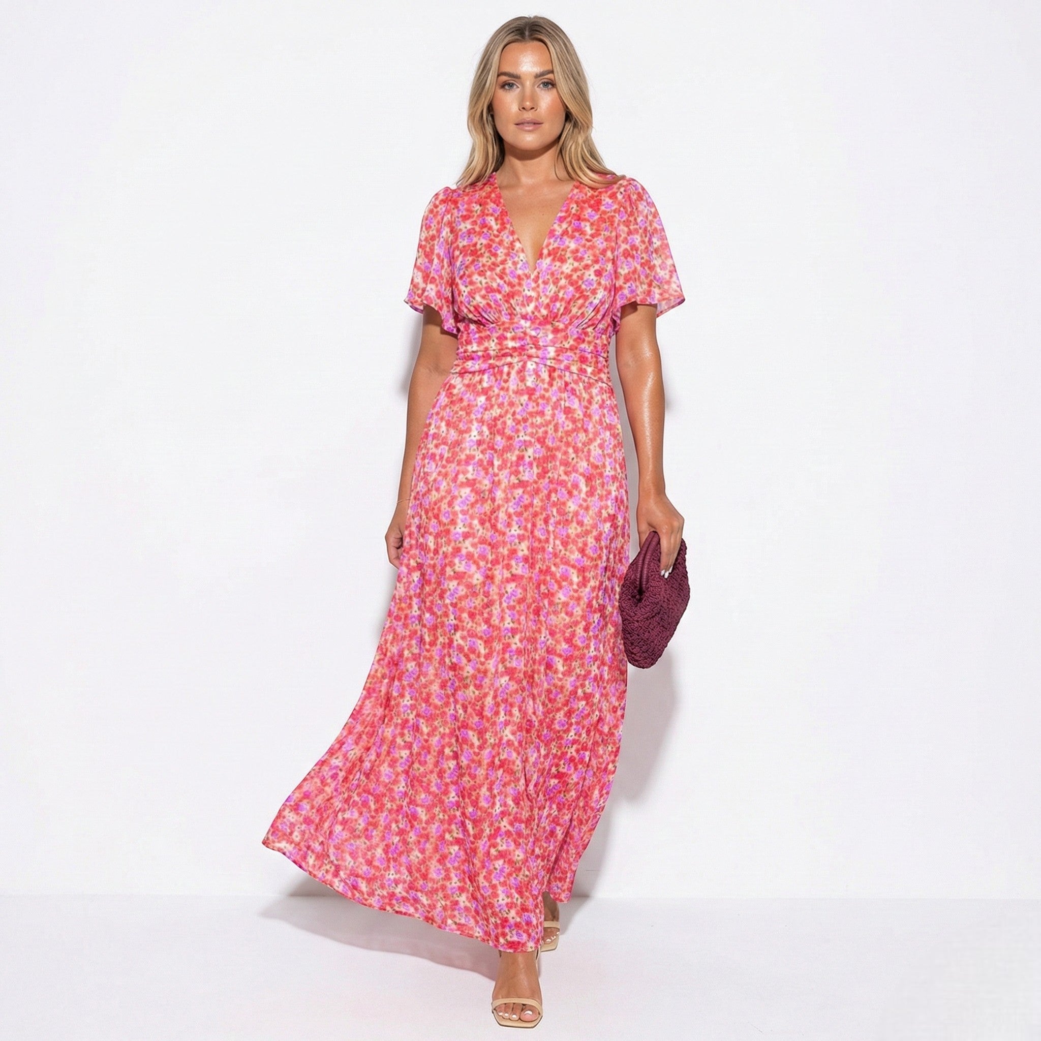 Daisy - Women's Floral Maxi Dress - Dress - Pink - Parker&Brooks