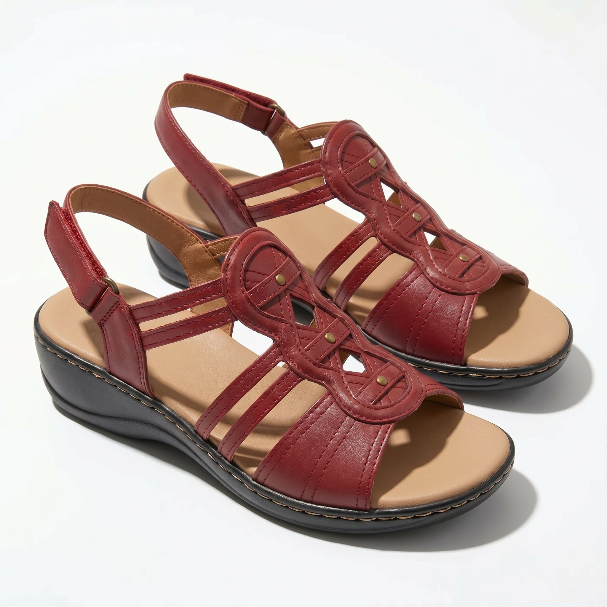 Daisy - Women's Strap Slingback Sandals - Sandals - Red - Parker&Brooks