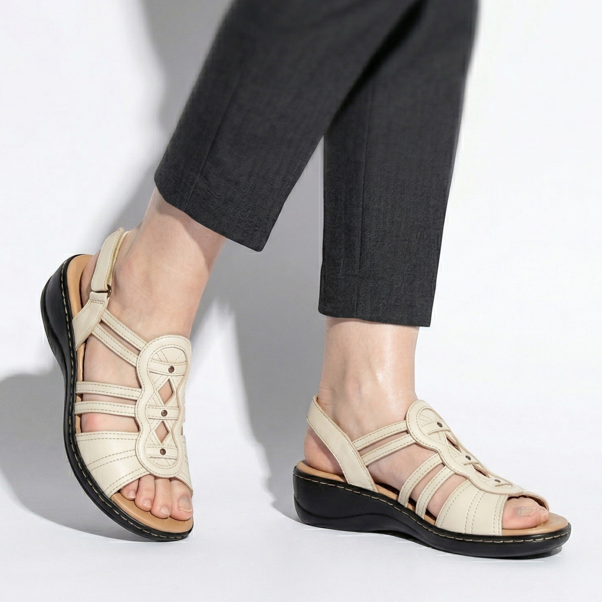 Daisy - Women's Strap Slingback Sandals - Sandals - White - Parker&Brooks