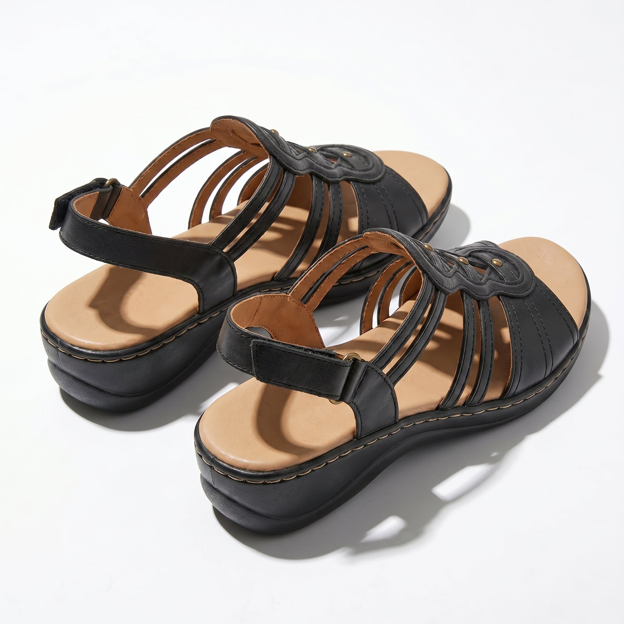 Daisy - Women's Strap Slingback Sandals - Sandals - Black - Parker&Brooks