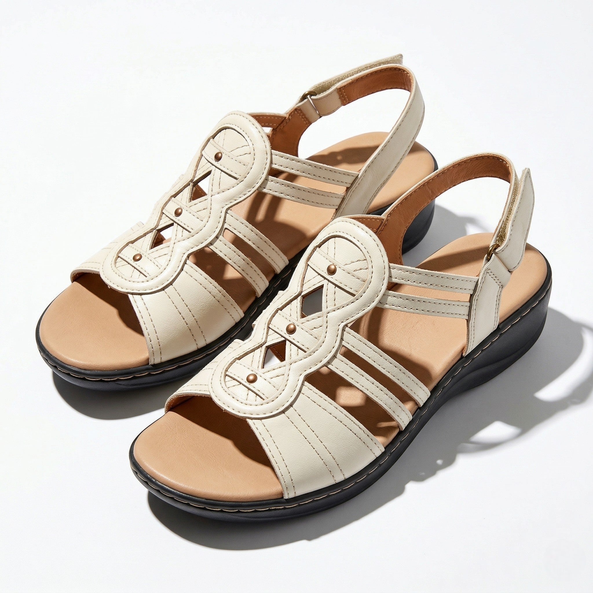 Daisy - Women's Strap Slingback Sandals - Sandals - White - Parker&Brooks