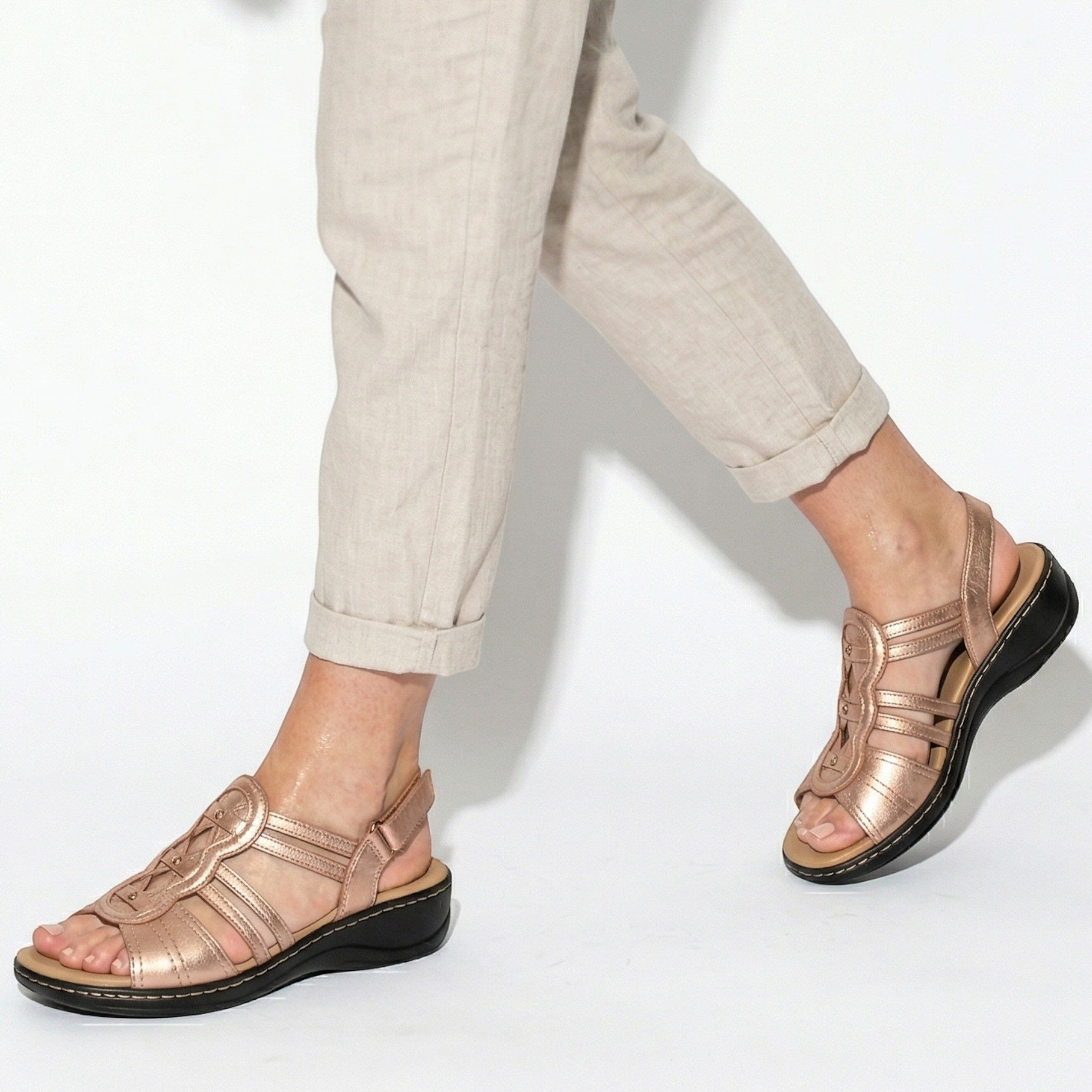 Daisy - Women's Strap Slingback Sandals - Sandals - Rose gold - Parker&Brooks
