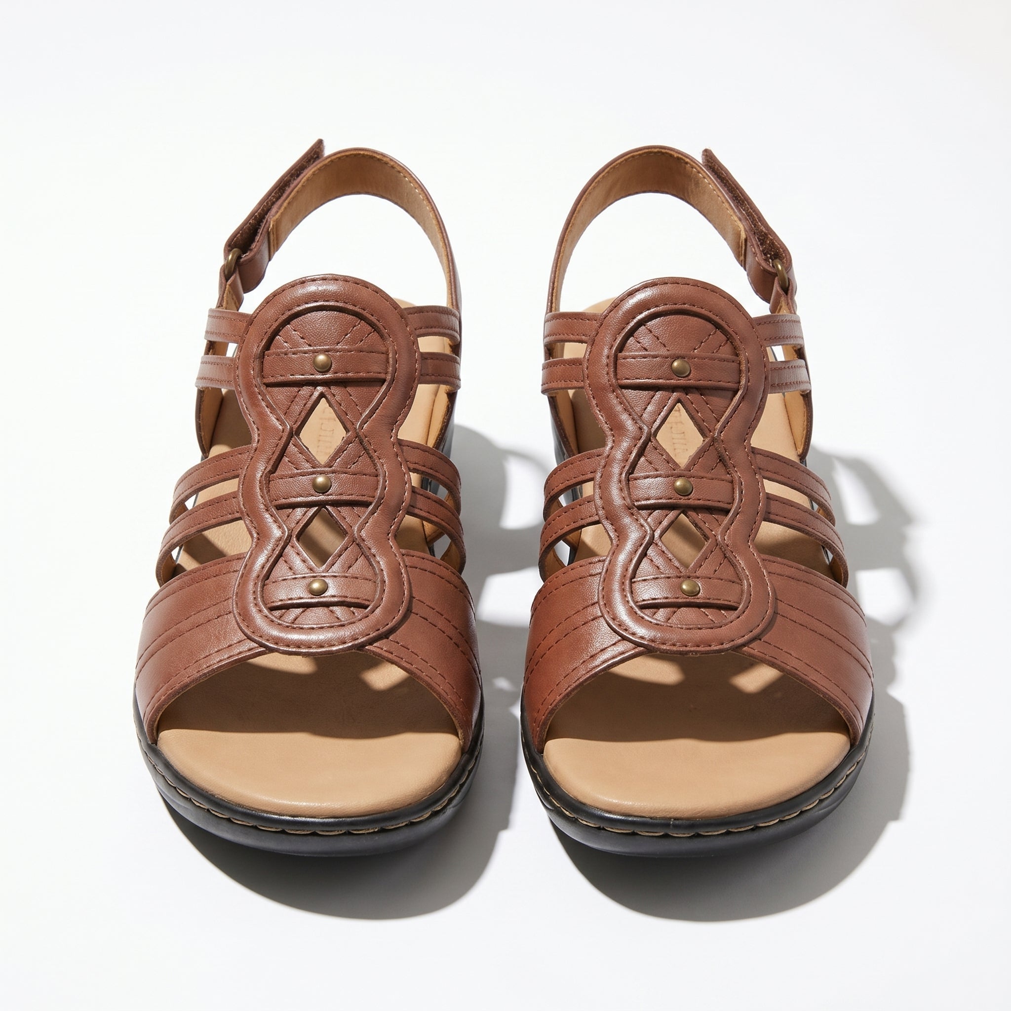 Daisy - Women's Strap Slingback Sandals - Sandals - Brown - Parker&Brooks